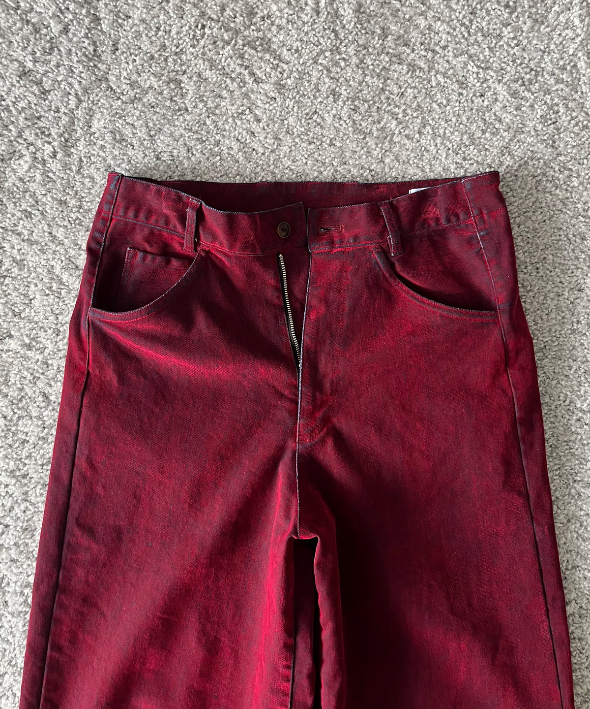 VOAAOV Flocky denim pant “RED"