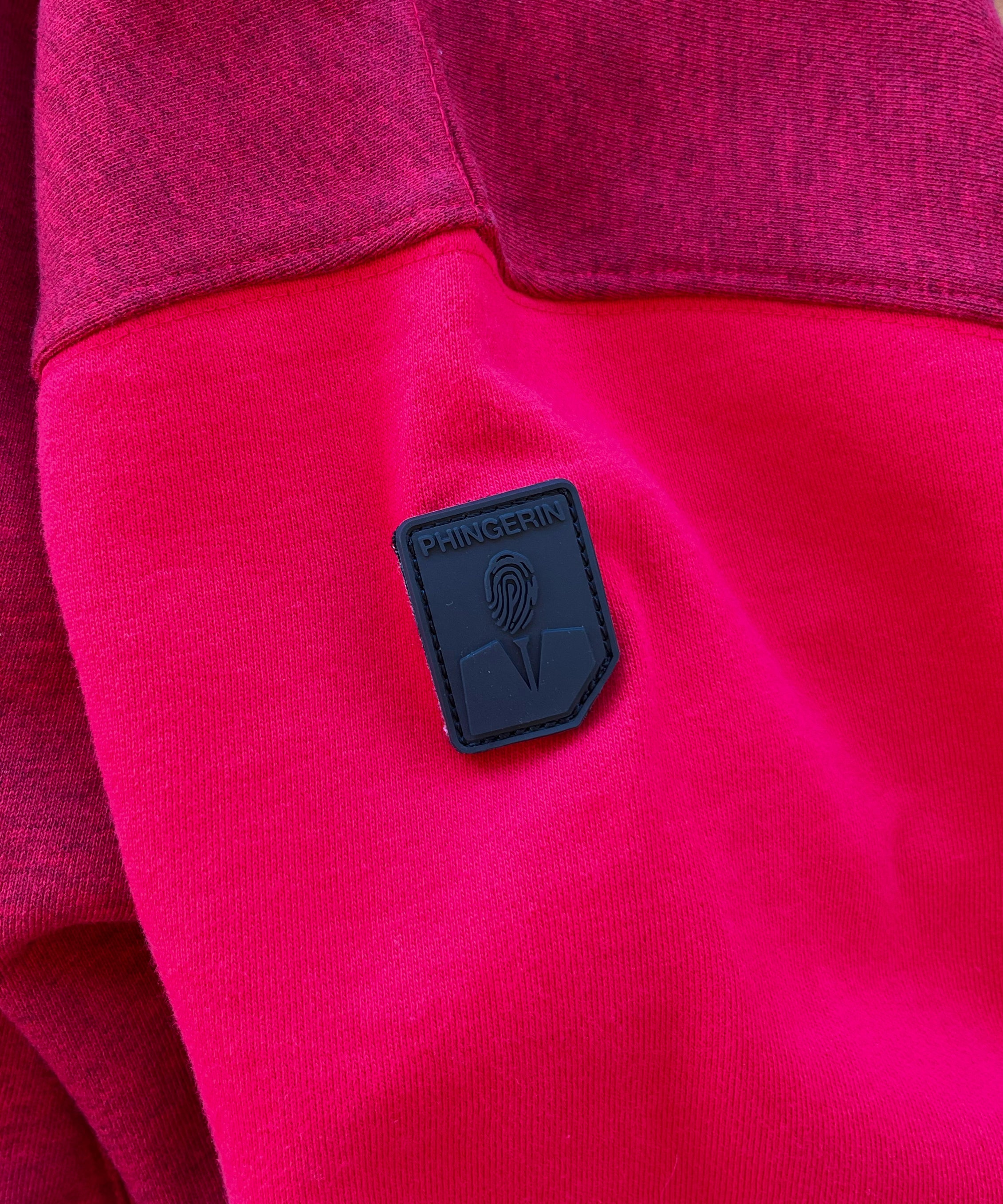 PHINGERIN Half-zip collar sweatshirt dyed heather "B:RED"
