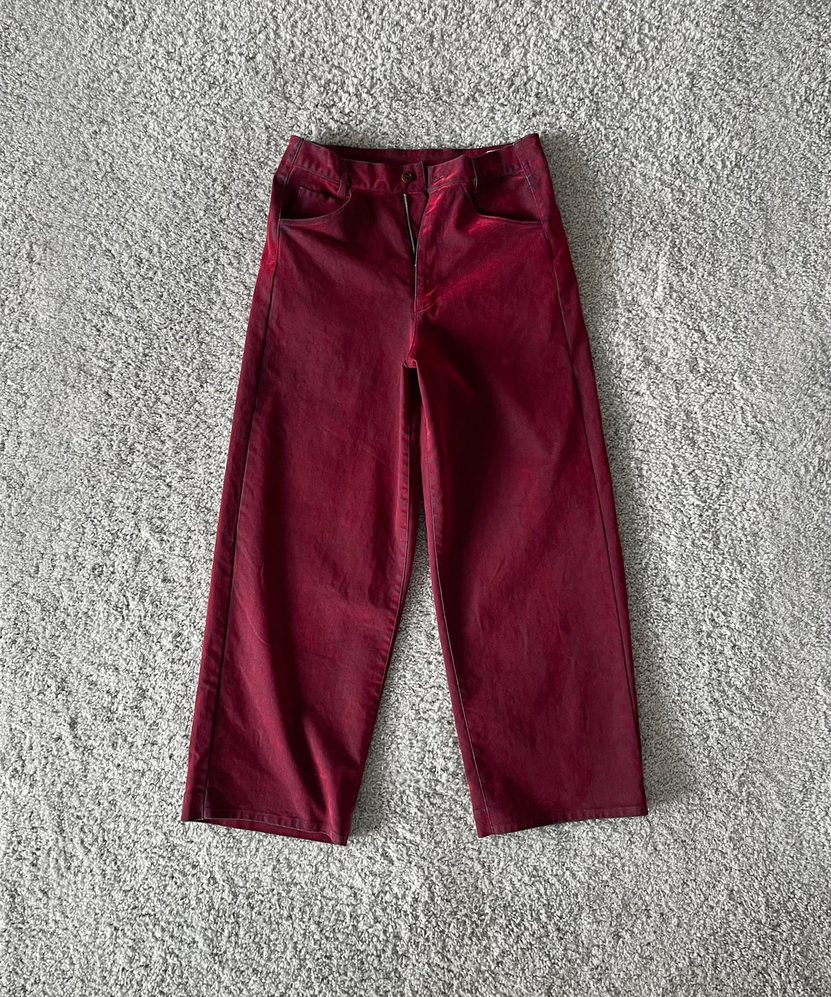 VOAAOV Flocky denim pant “OLIVE"