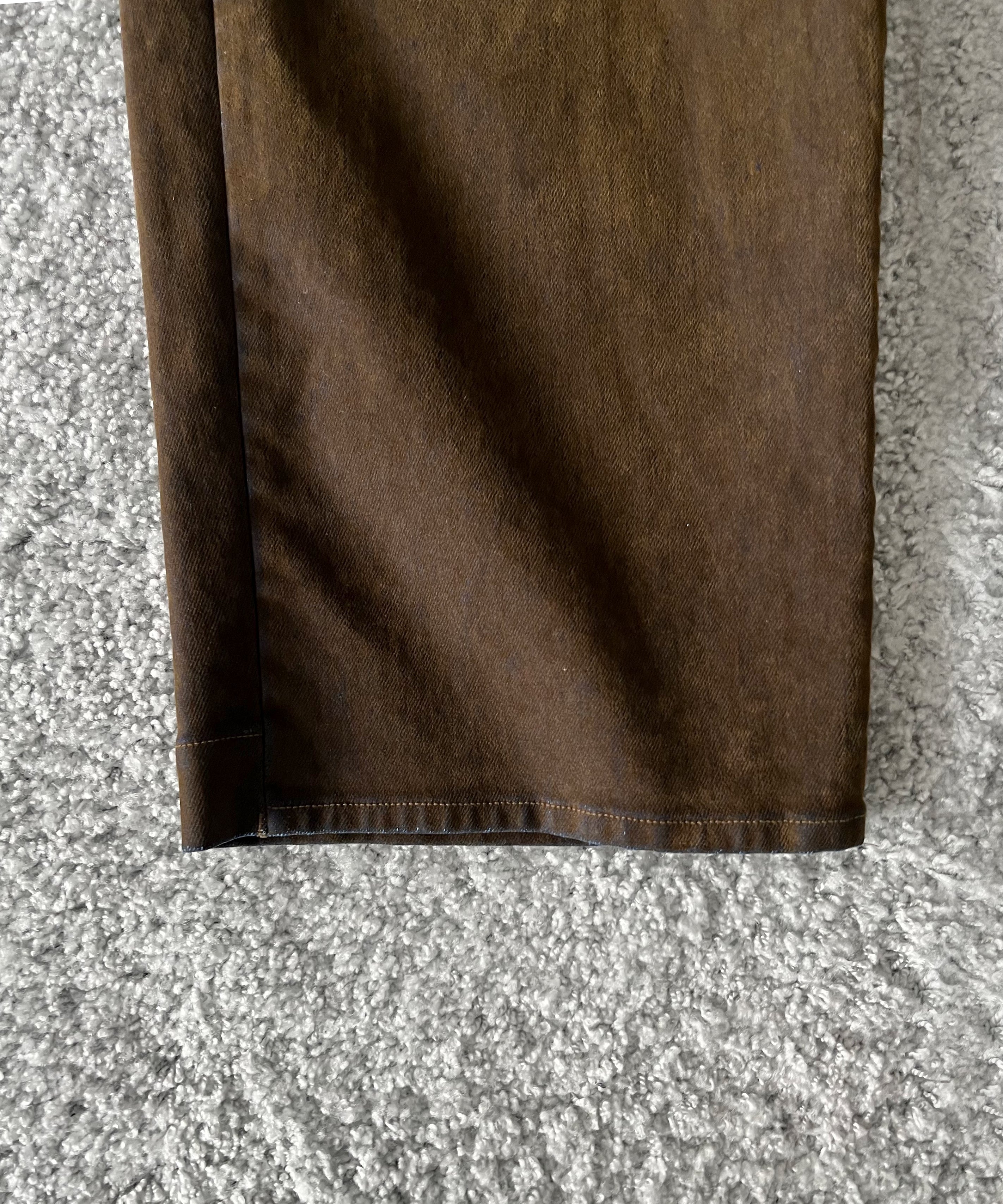 VOAAOV Flocky denim pant “BROWN"