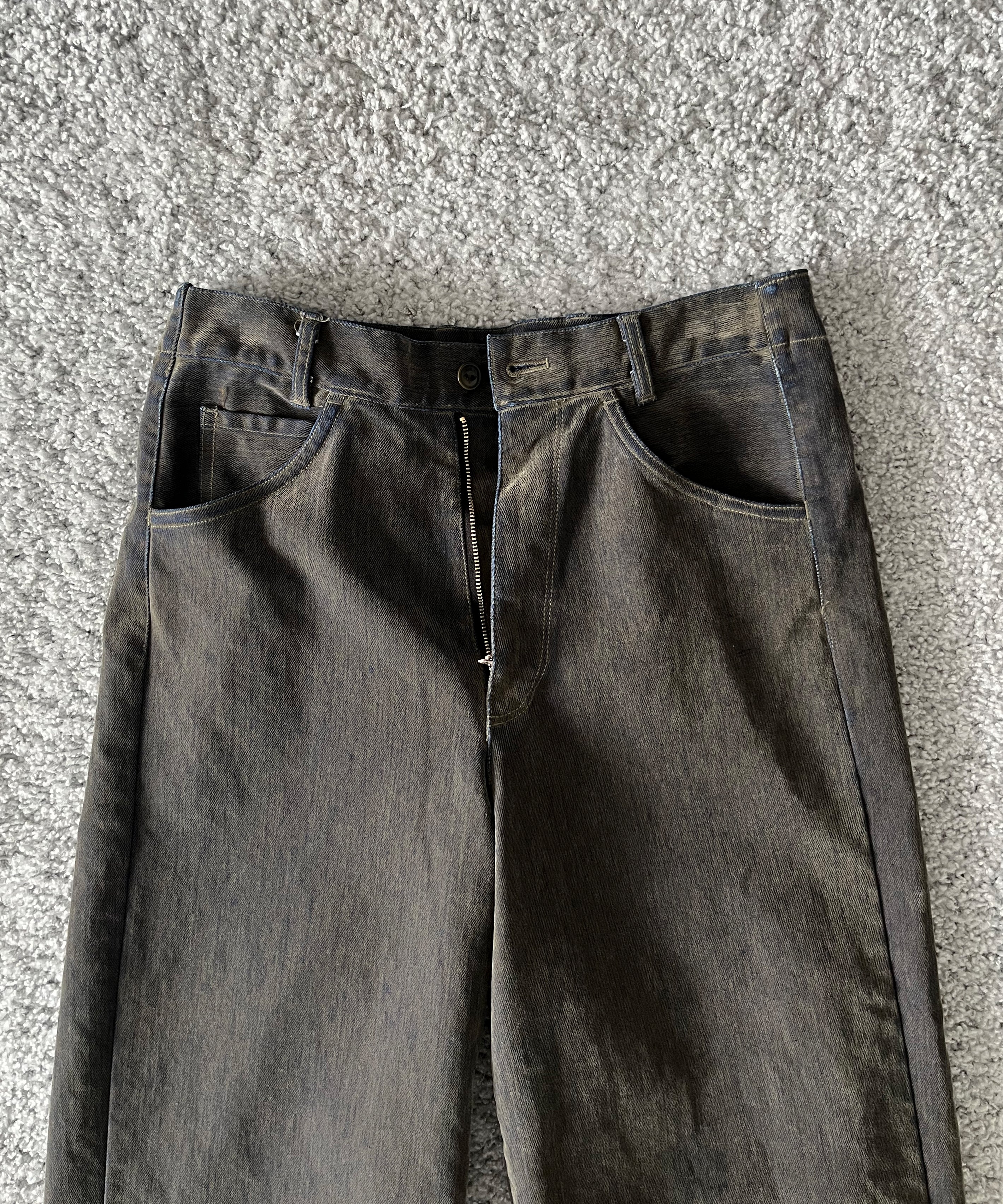 VOAAOV Flocky denim pant “OLIVE"