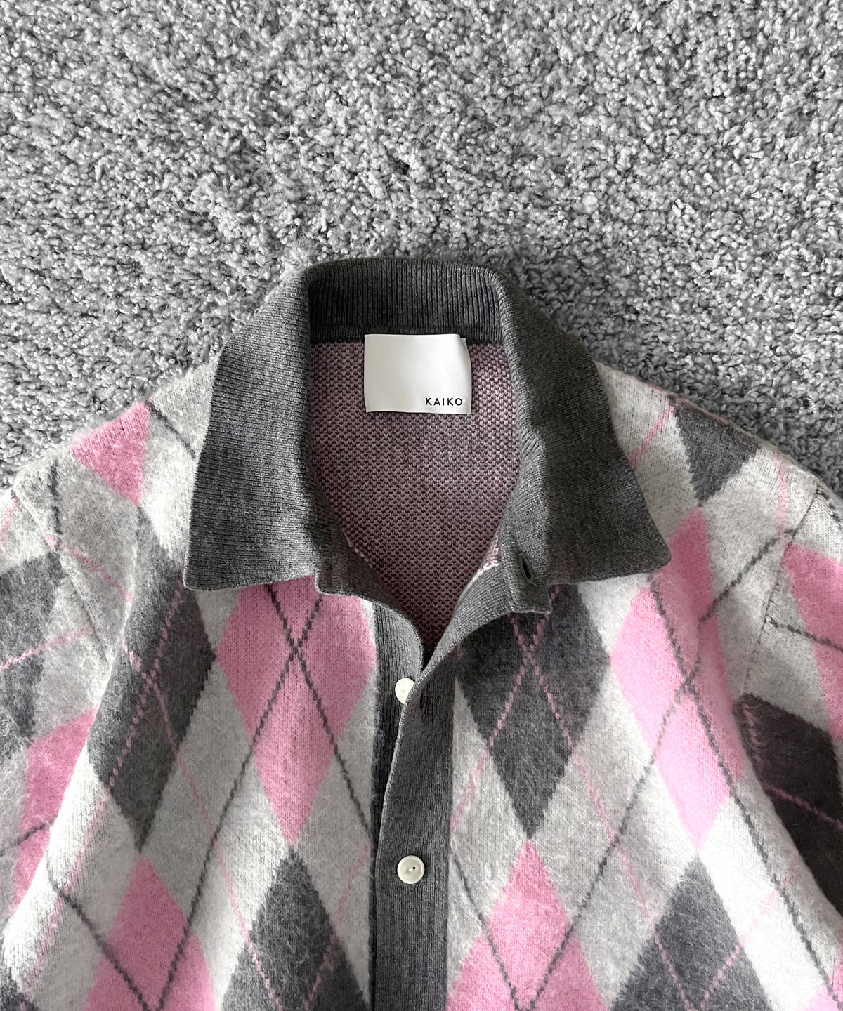 【Pre order】KAIKO Domestic knit polo cardigan "FIGURE PINK"