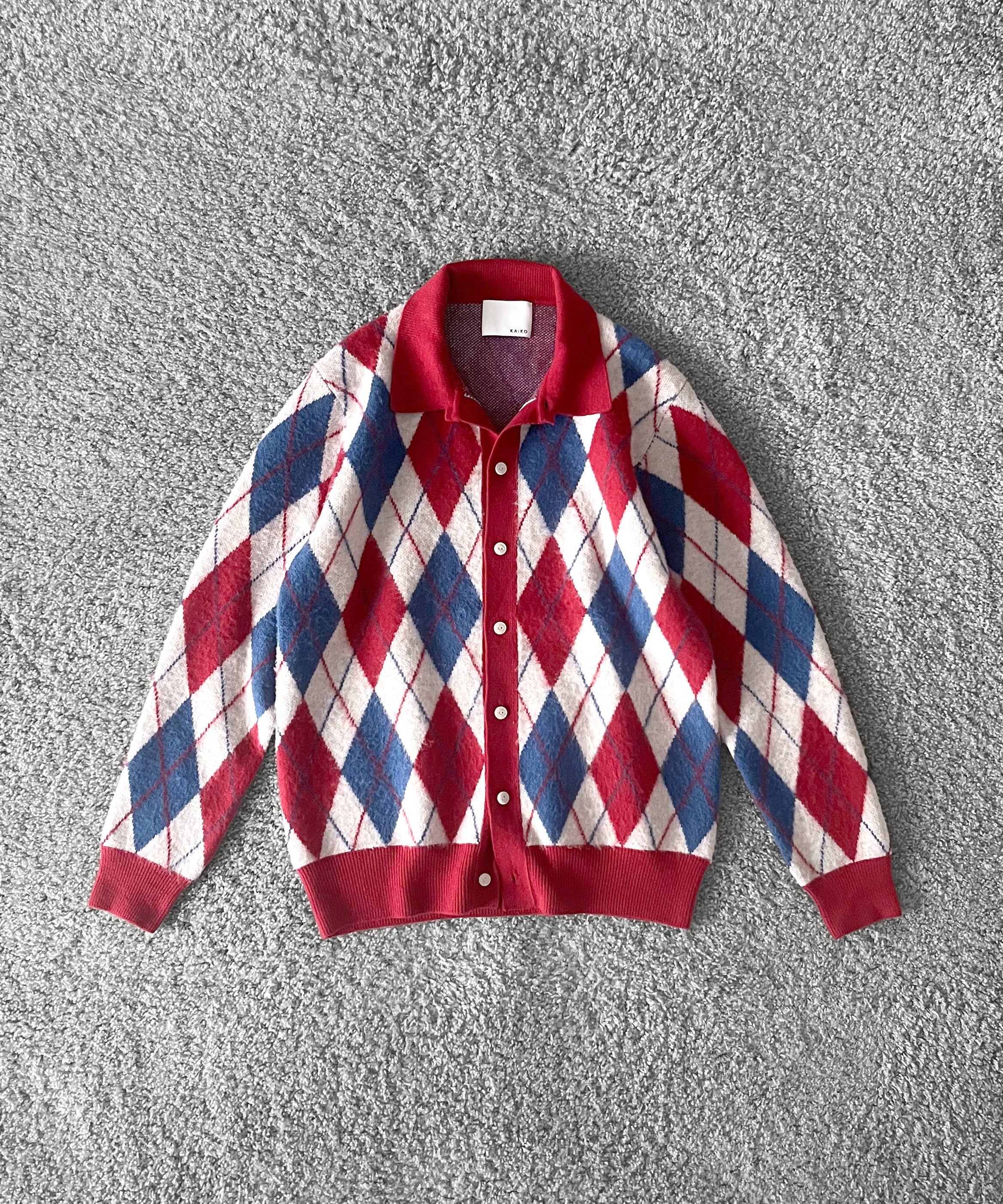 【Pre order】KAIKO Domestic knit polo cardigan "FIGURE BLUE"
