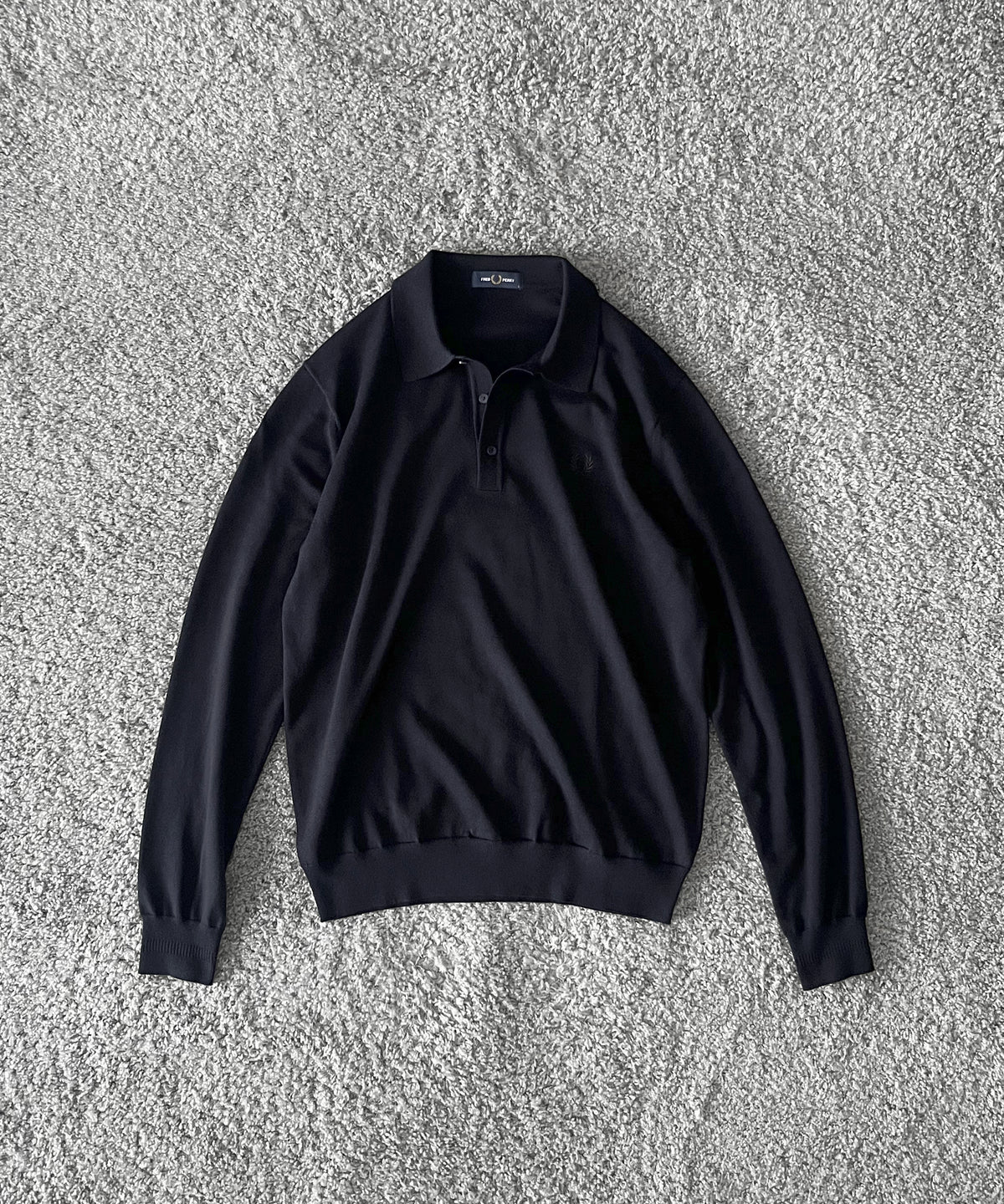 FRED PERRY Classic knitted shirt ls “NAVY”