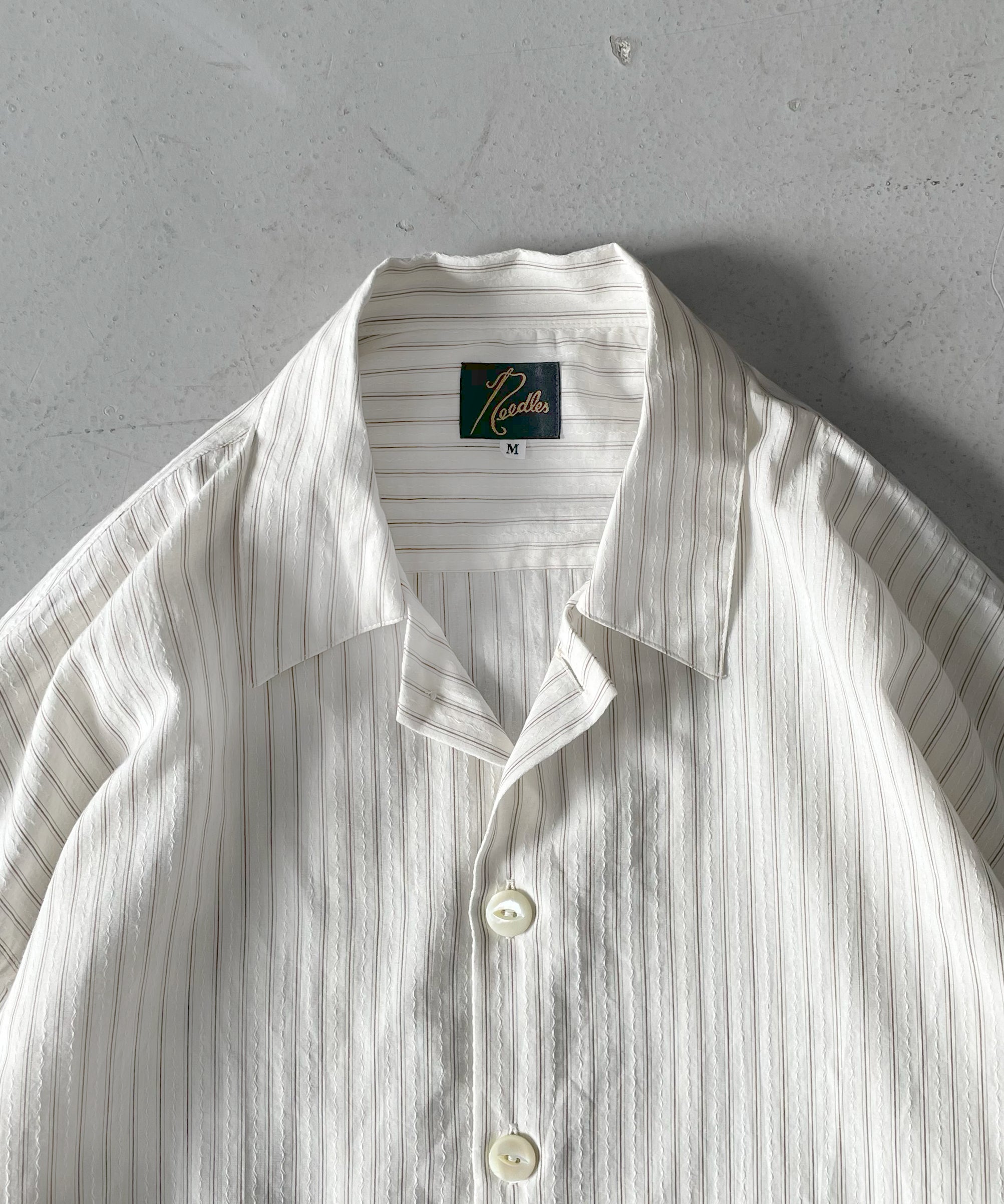 NEEDLES Uncon shirt - dobby stripe "BROWN"