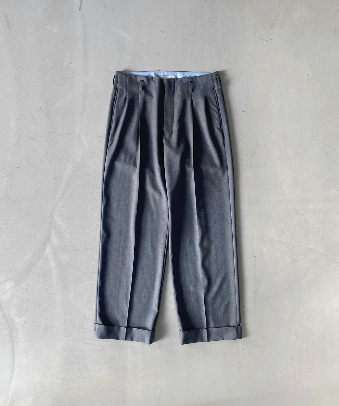 KAIKO Wool wide slacks "BLACK"