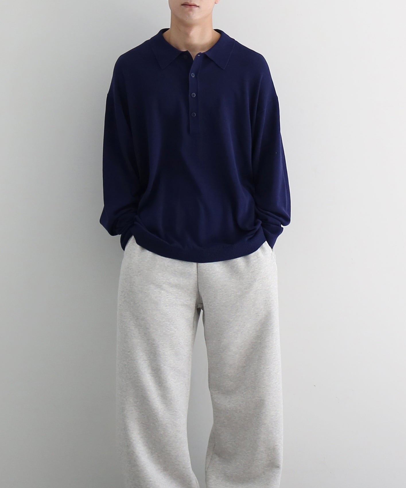 【EXCLUSIVE】crepuscule L/s polo "BLUE"