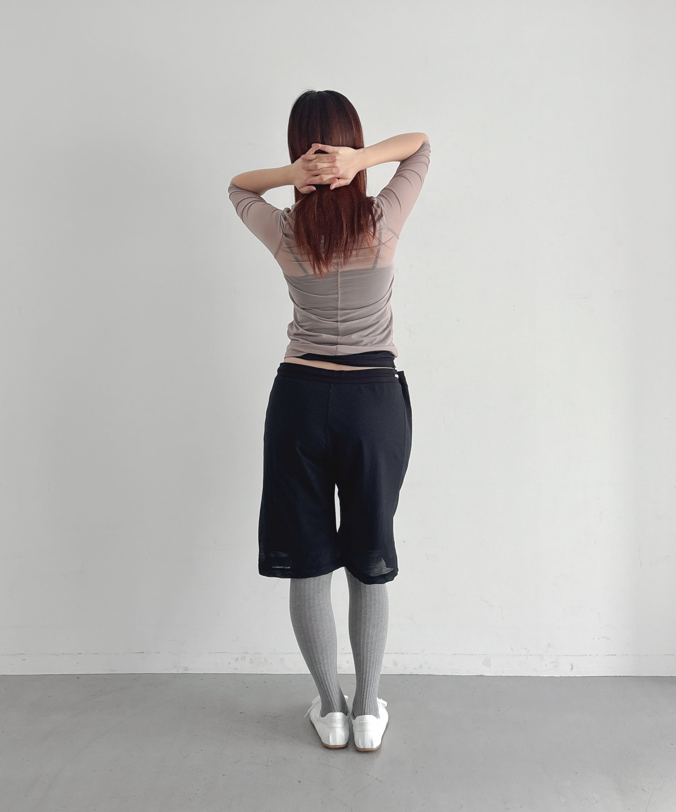 ULIKASANCTUS Curtain half pants "BLACK"