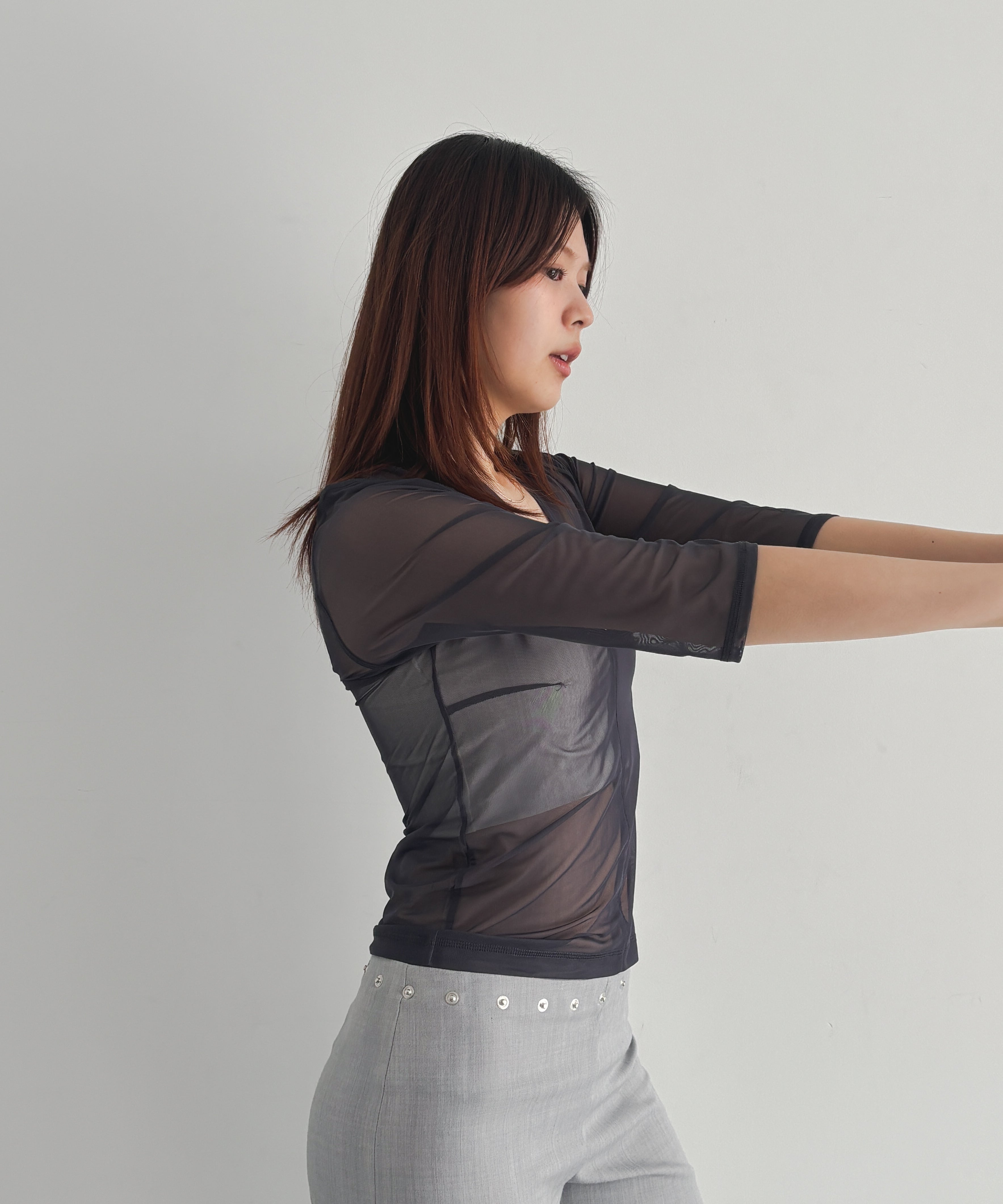 ULIKASANCTUS Nape mesh top "MIDNIGHT"