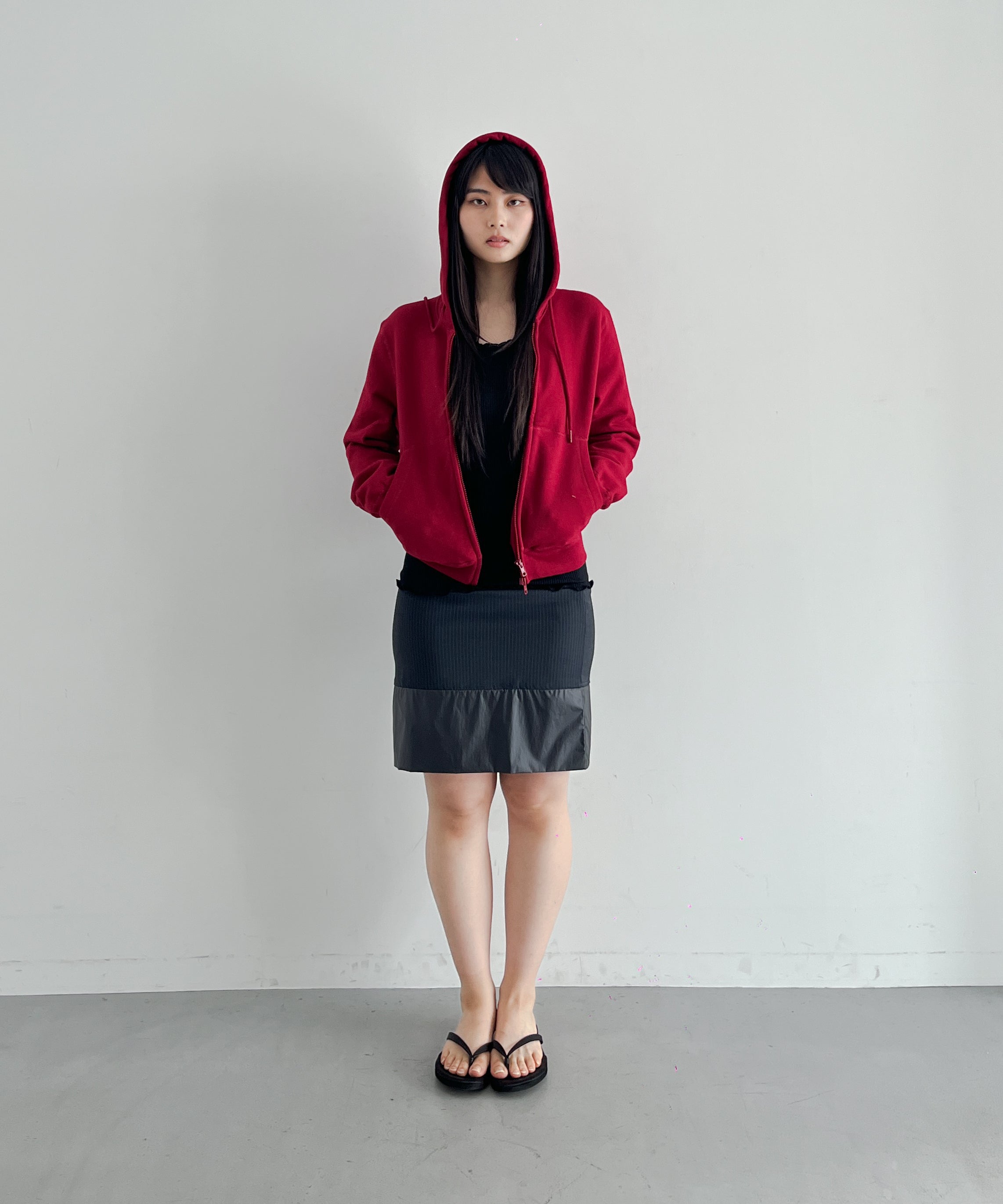 KAIKO Double zip parka "WINE RED"
