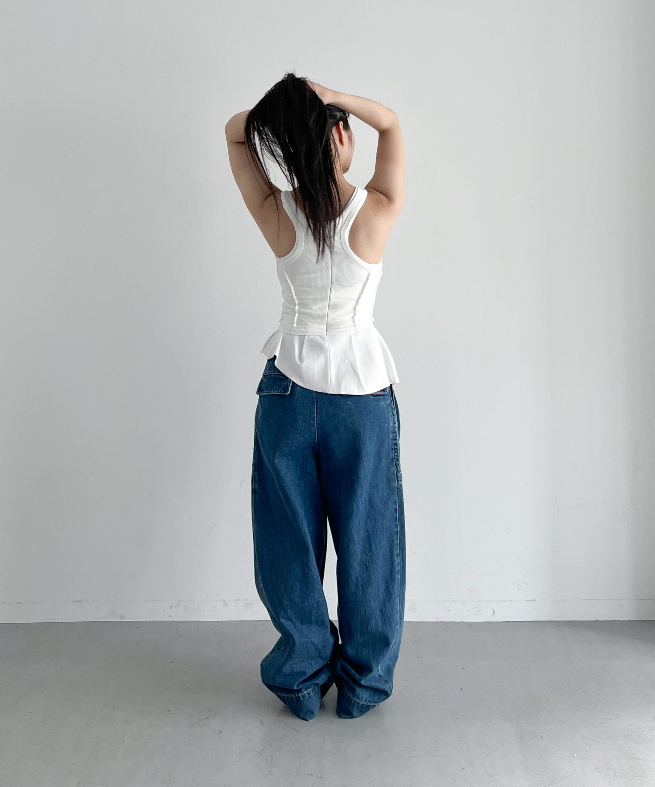 NATASHA ZINKO Double tank top "WHITE"