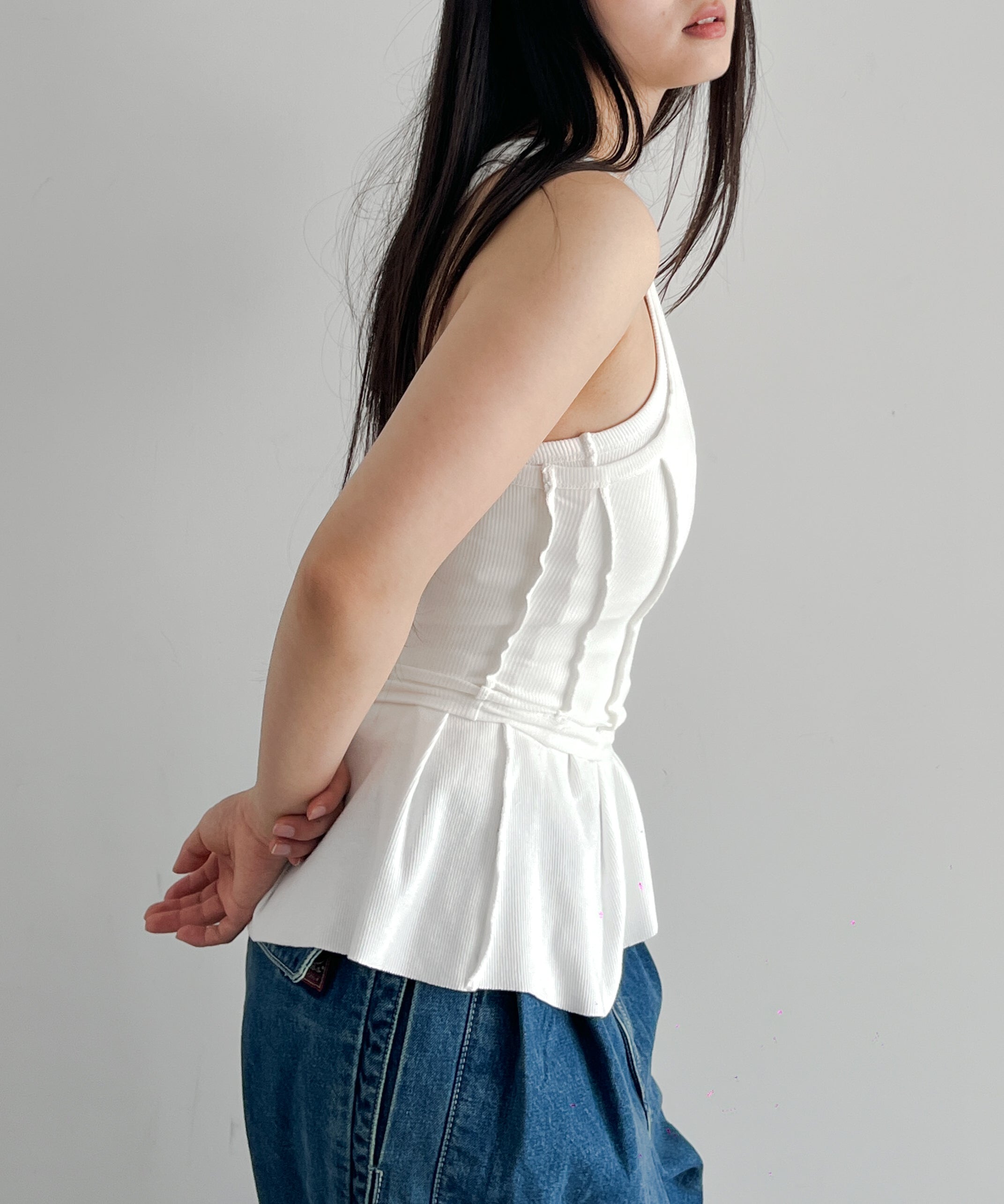 NATASHA ZINKO Double tank top "WHITE"