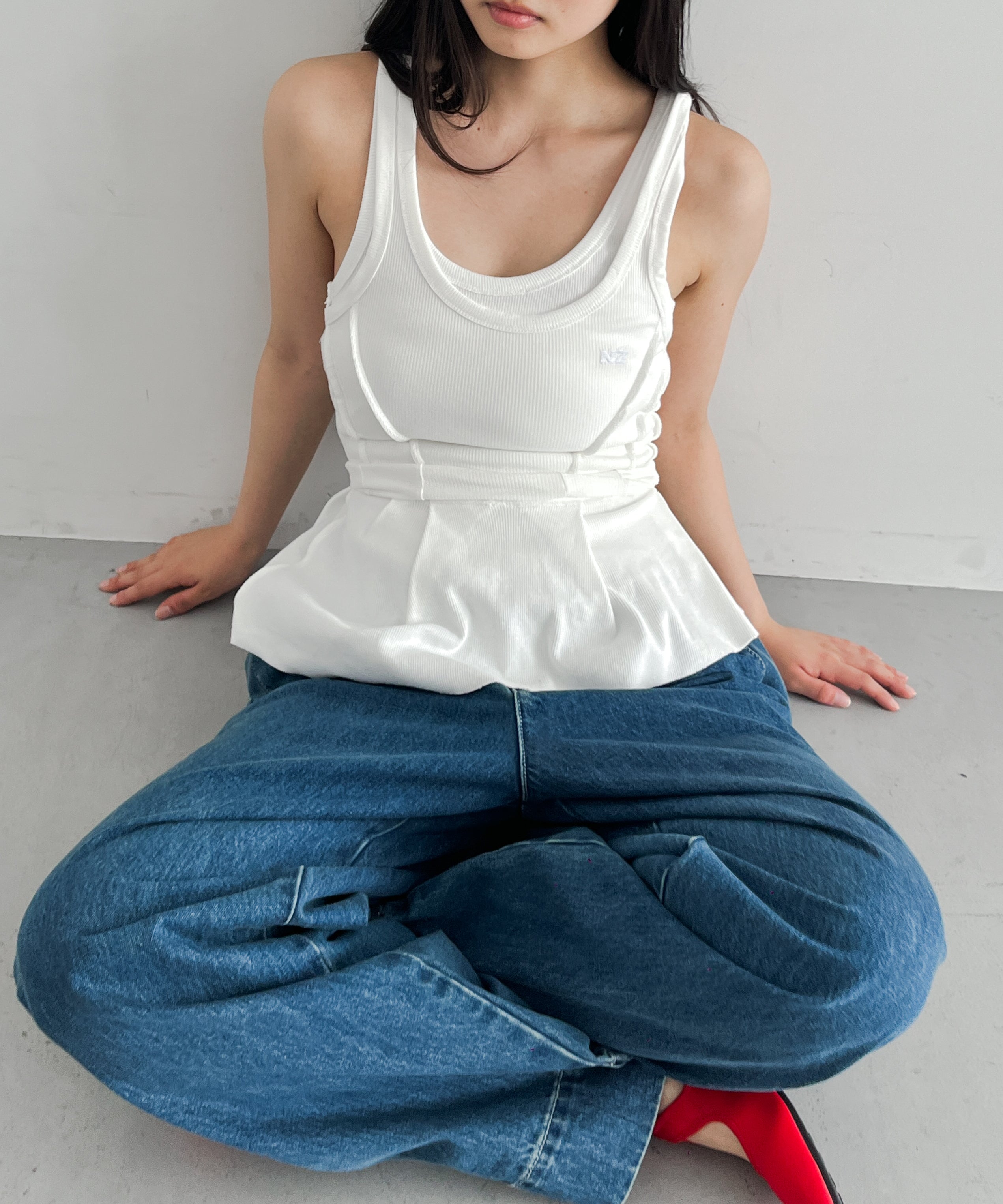 NATASHA ZINKO Double tank top "LILAC/GREY"