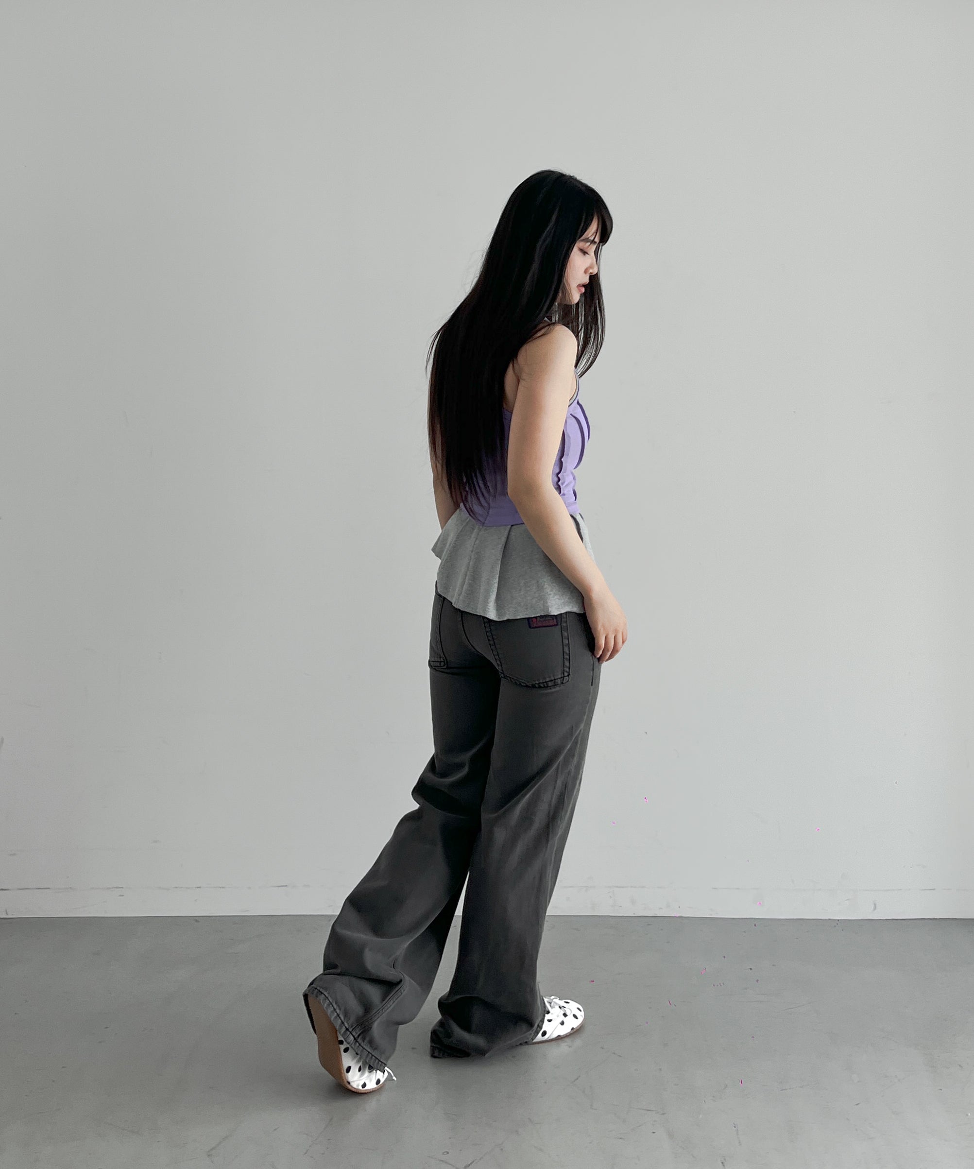 NATASHA ZINKO Double tank top "LILAC/GREY"