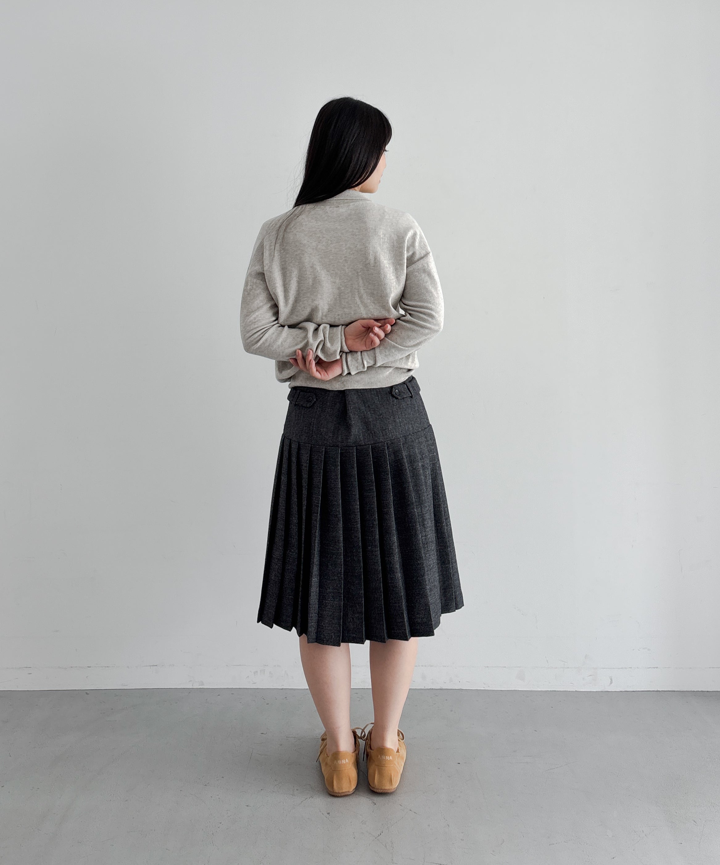 Baserange Tier polo cardigan XS-S "GREYMELANG"