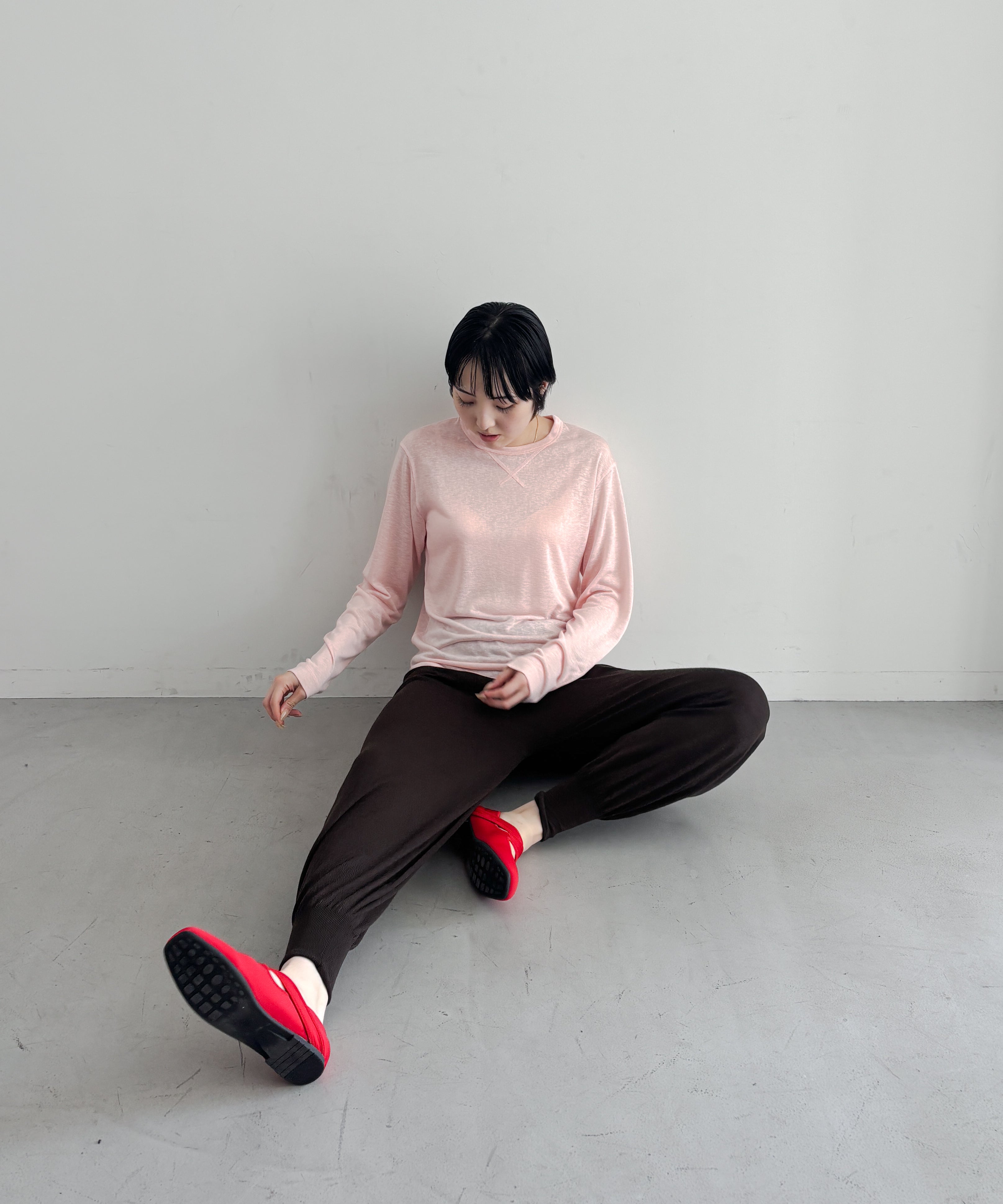 Fax Copy Express Afternoon stretch relaxed top "PINK"
