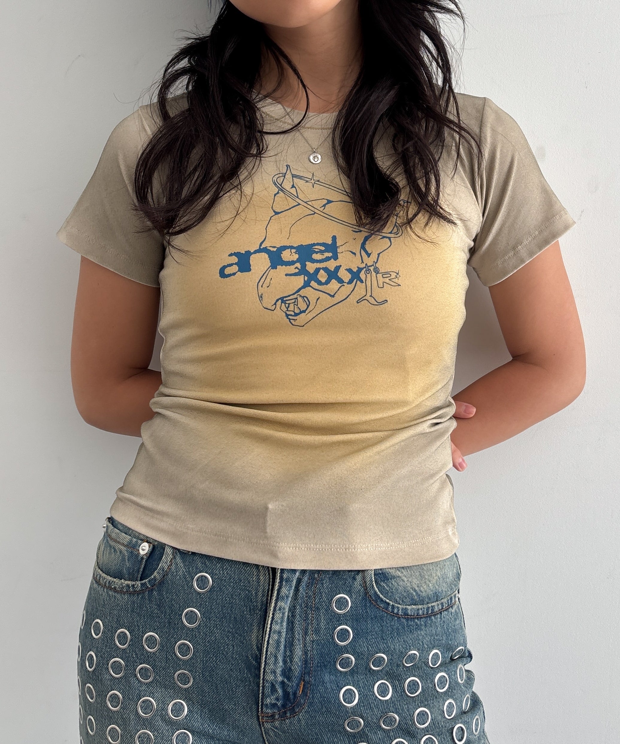 LOADINGROOM Angel goblin tee "KHAKI"