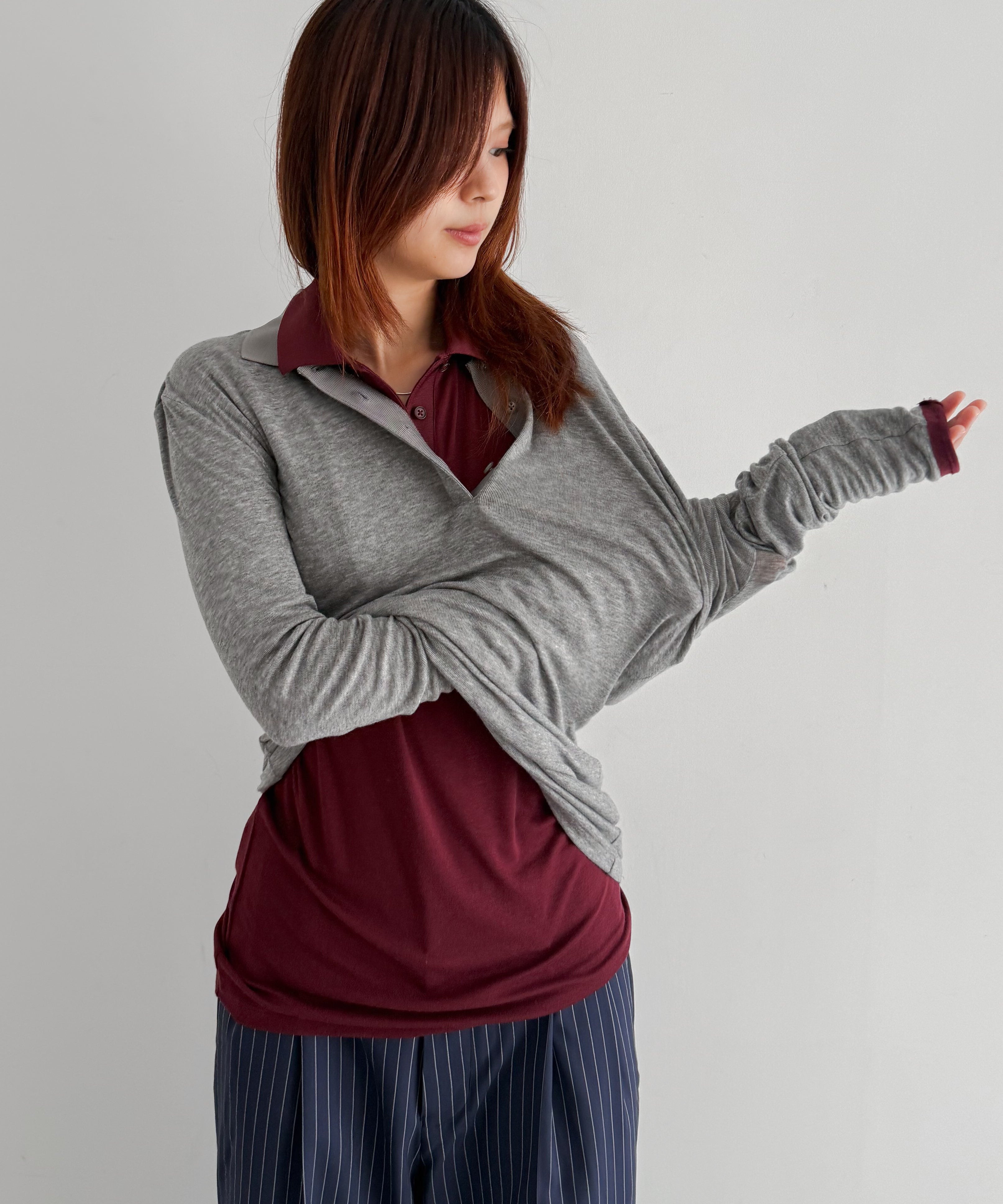 entire studios Ls polo "SILVER GRAIN"