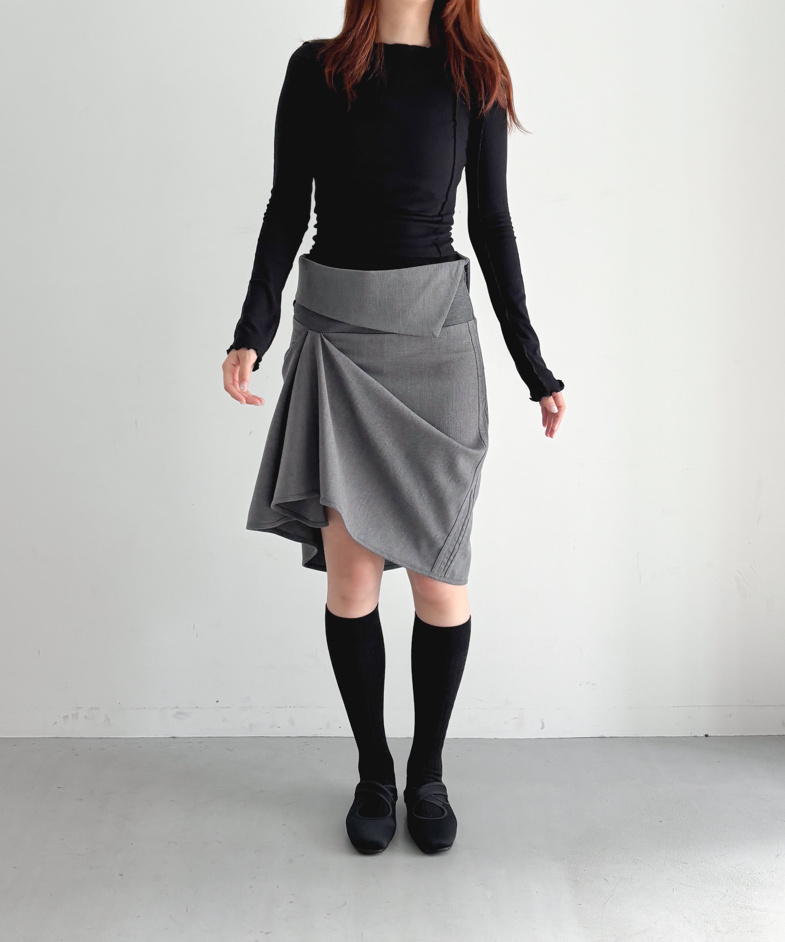 ULIKASANCTUS Brace unbalance skirt "SOFT MINT"