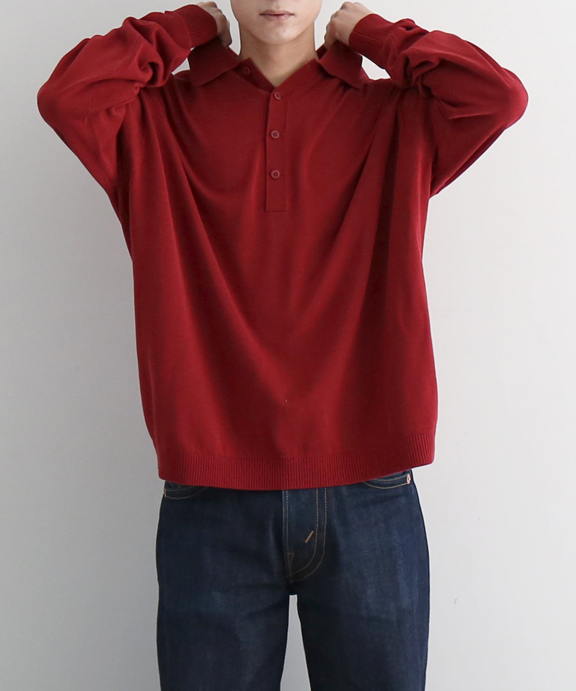 【EXCLUSIVE】crepuscule L/s polo "WINE"