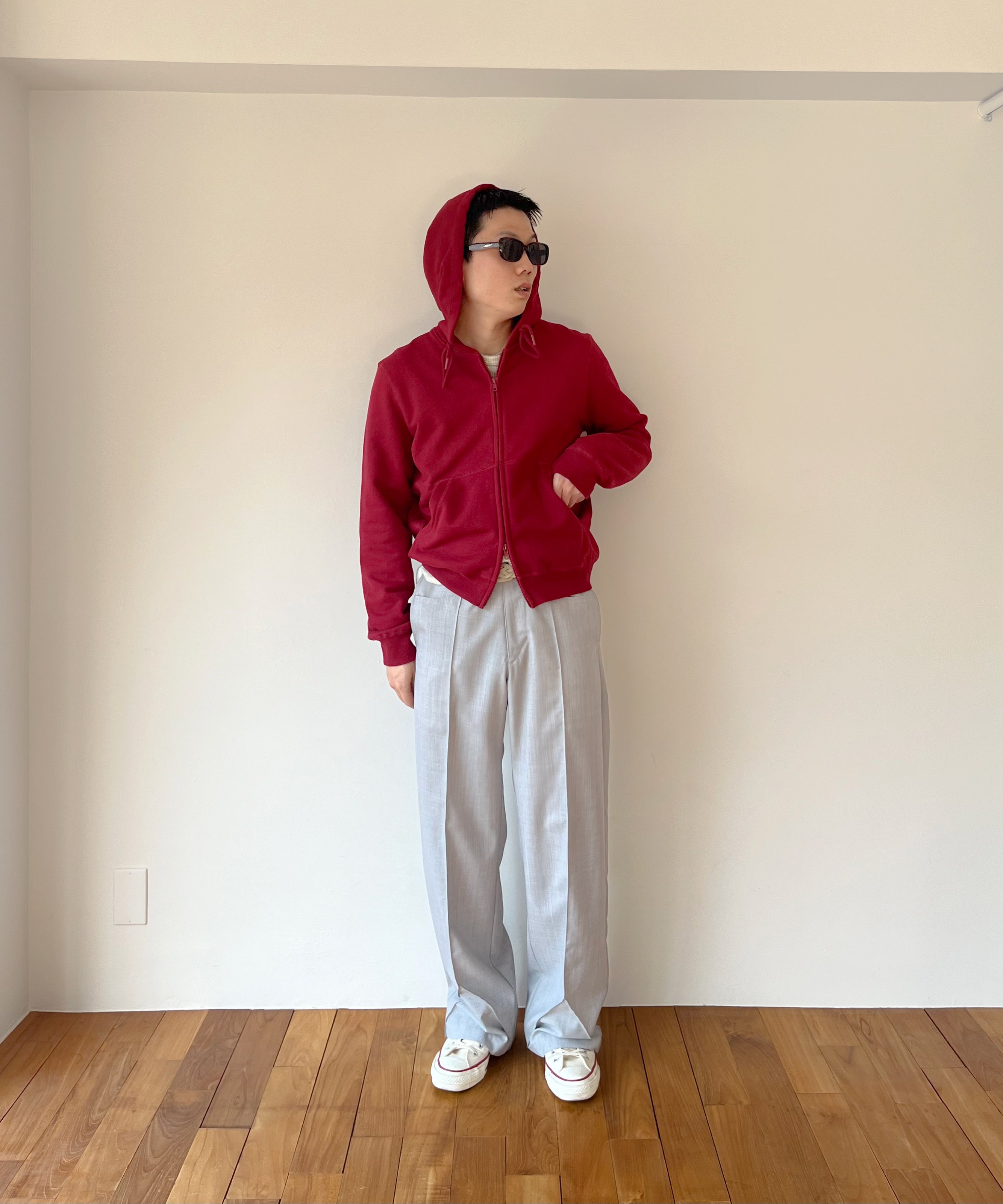 KAIKO Double zip parka "WINE RED"