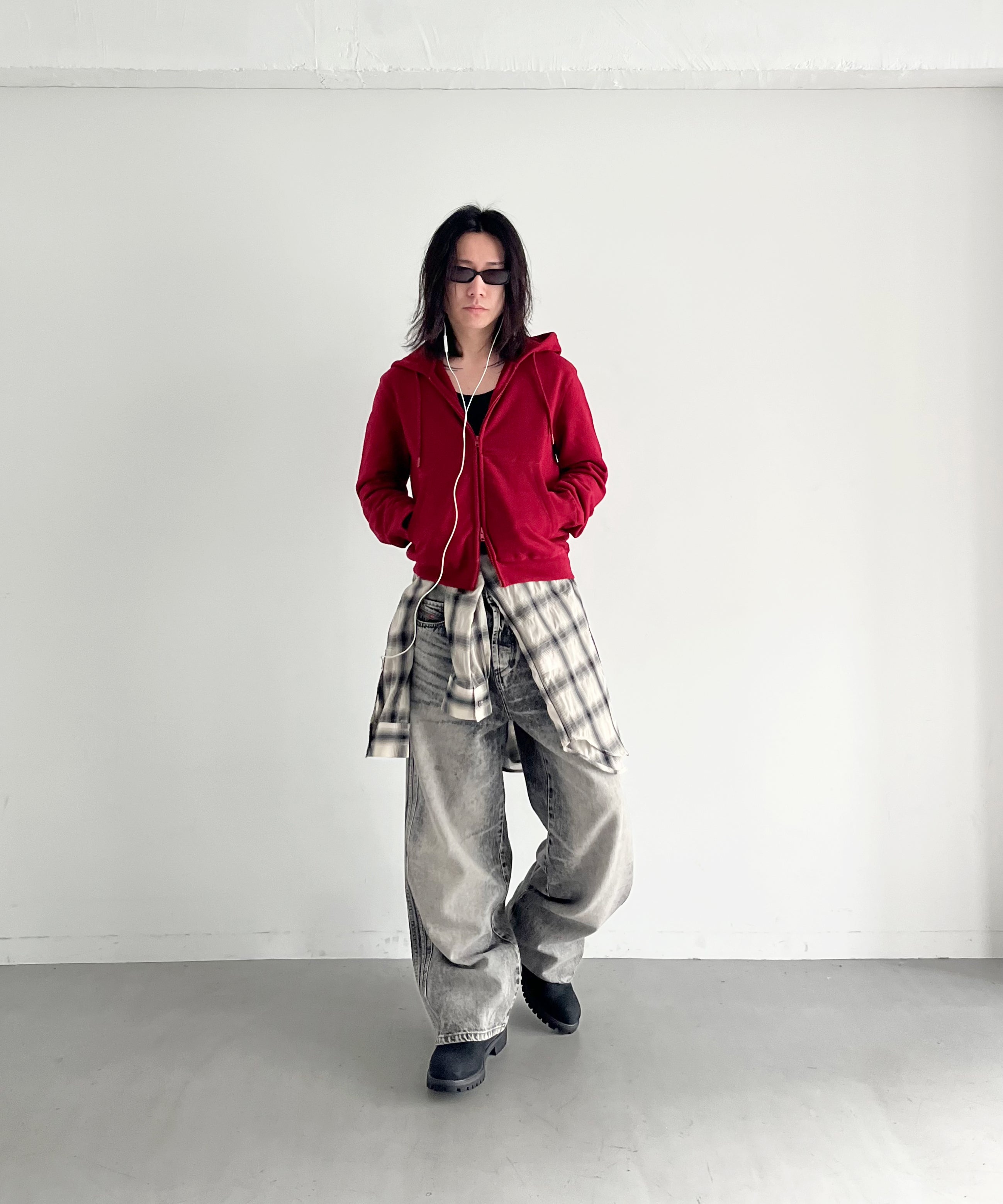 KAIKO Double zip parka "WINE RED"