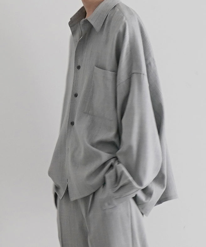 【EXCLUSIVE】WHOWHAT 5x shirt〈short length〉"LIGHT GRAY"