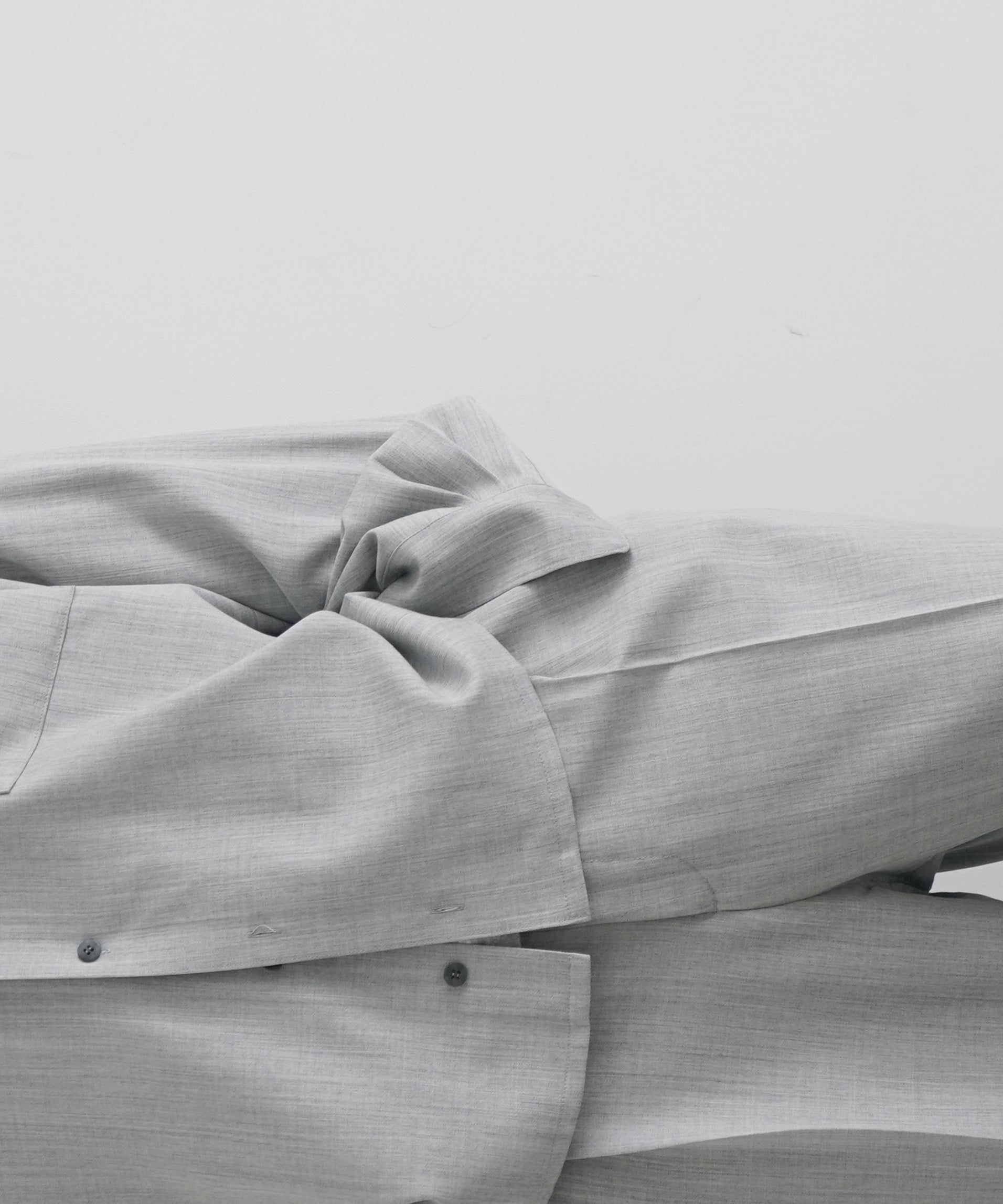 【EXCLUSIVE】WHOWHAT Wool twill trousers "LIGHT GRAY"