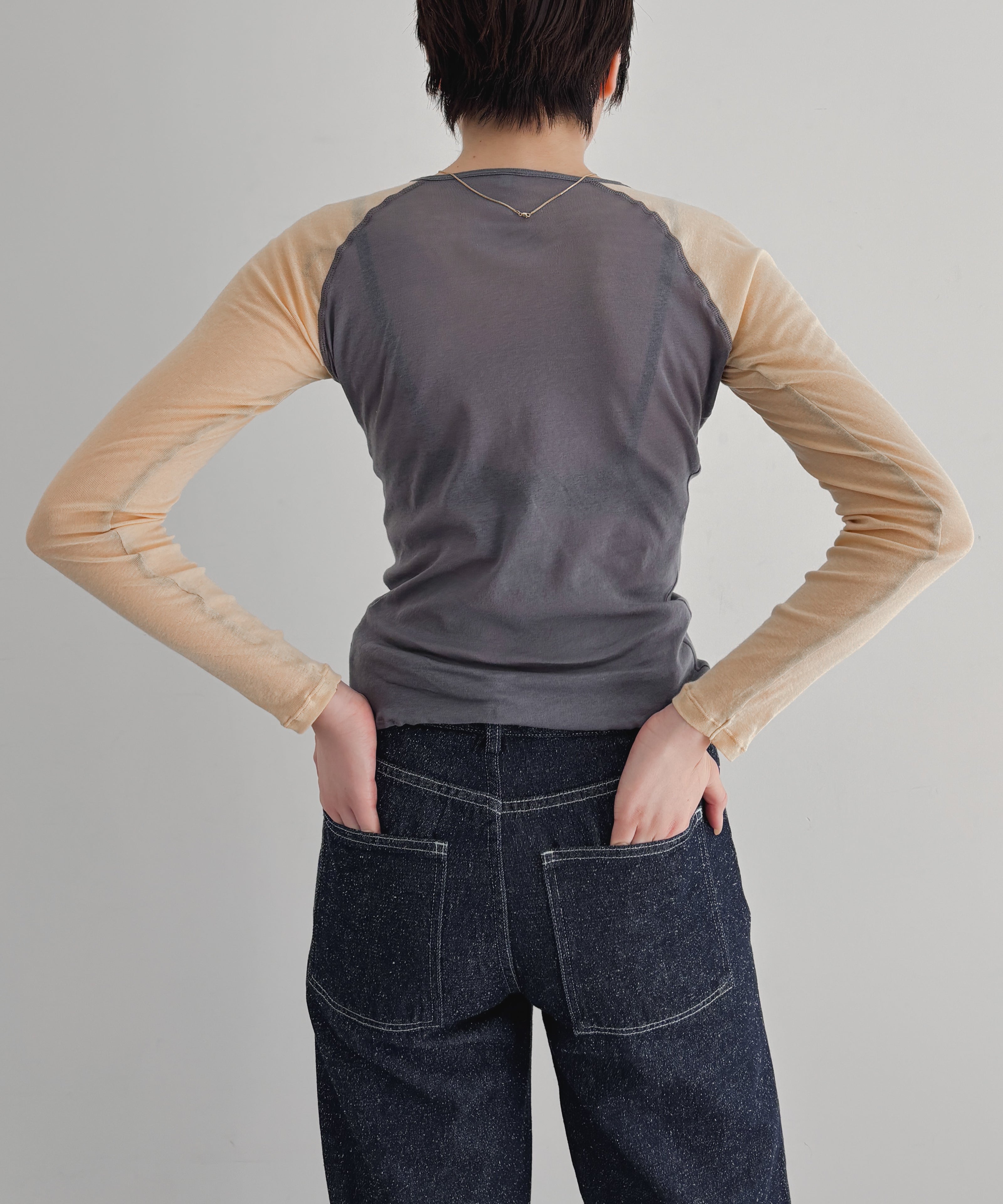 Baserange Gene long sleeve tee "AMBERBLUE/BEIGE"