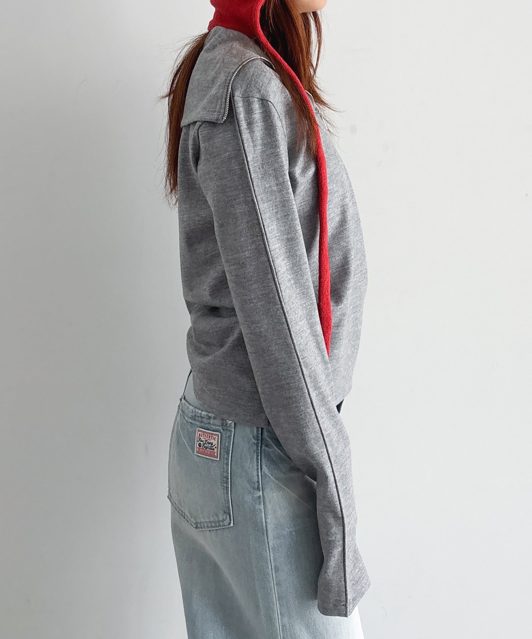 ENTIRE STUDIOS Apex wool top "DUST GREY"