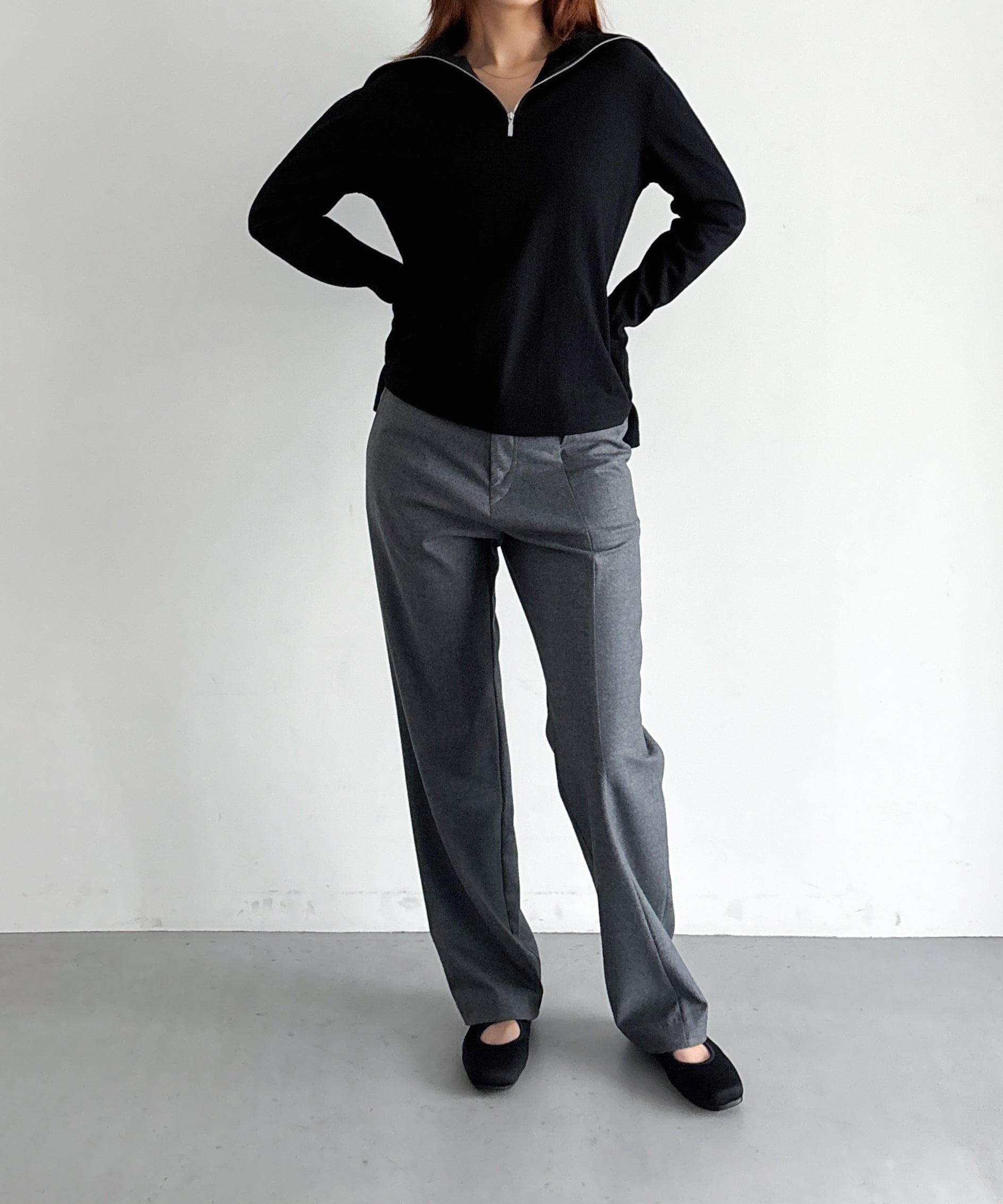 ENTIRE STUDIOS Apex wool top "BLACK"