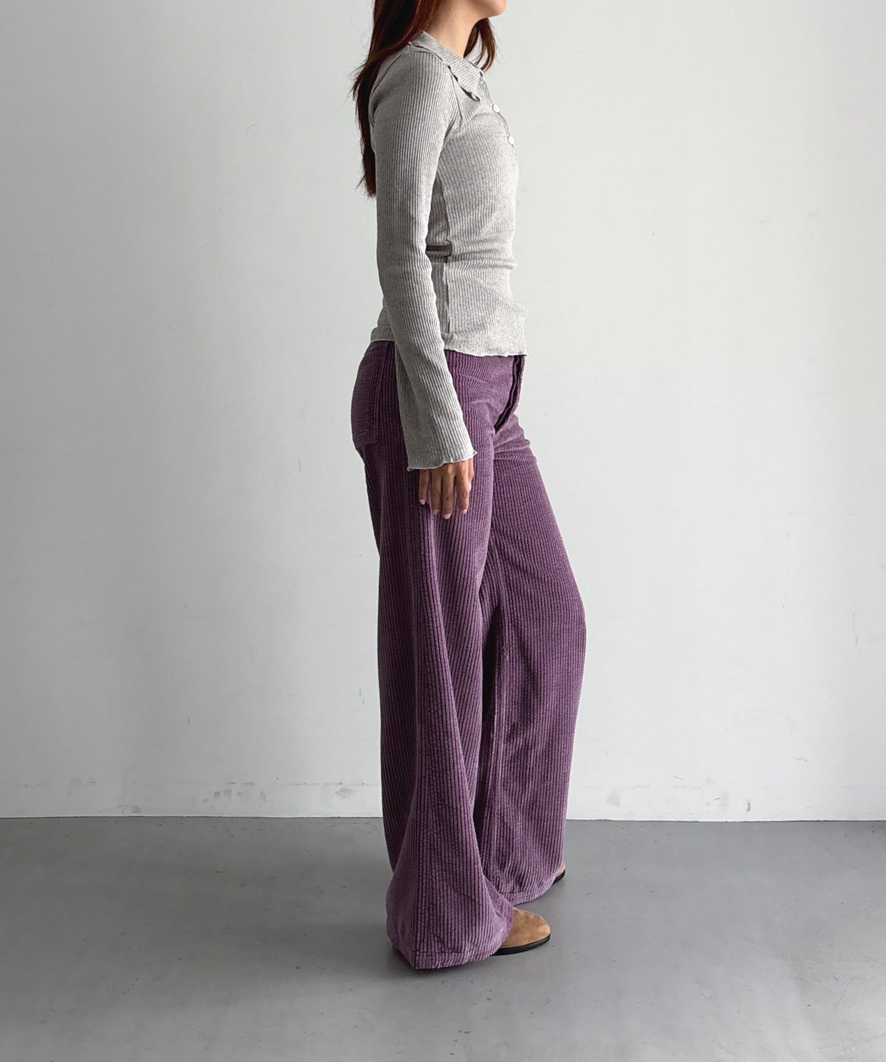 Baserange Tajo wide pants women "CUE PURPLE"