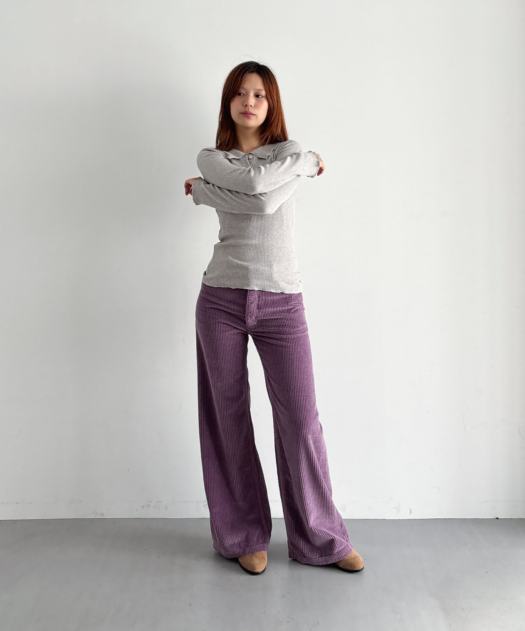 Baserange Tajo wide pants women "CUE PURPLE"