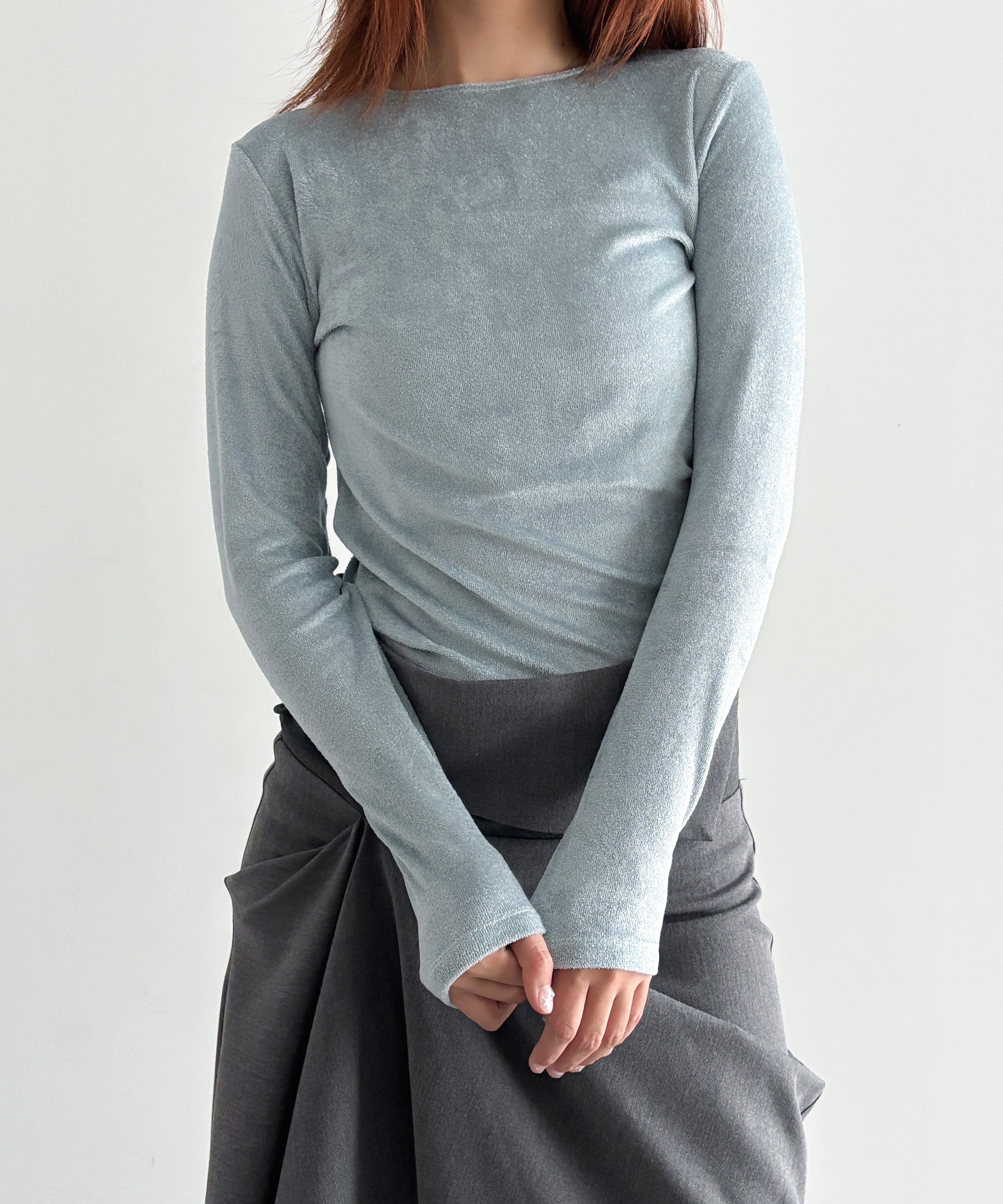 Baserange Omo long sleeve tee "TOOM GREY"