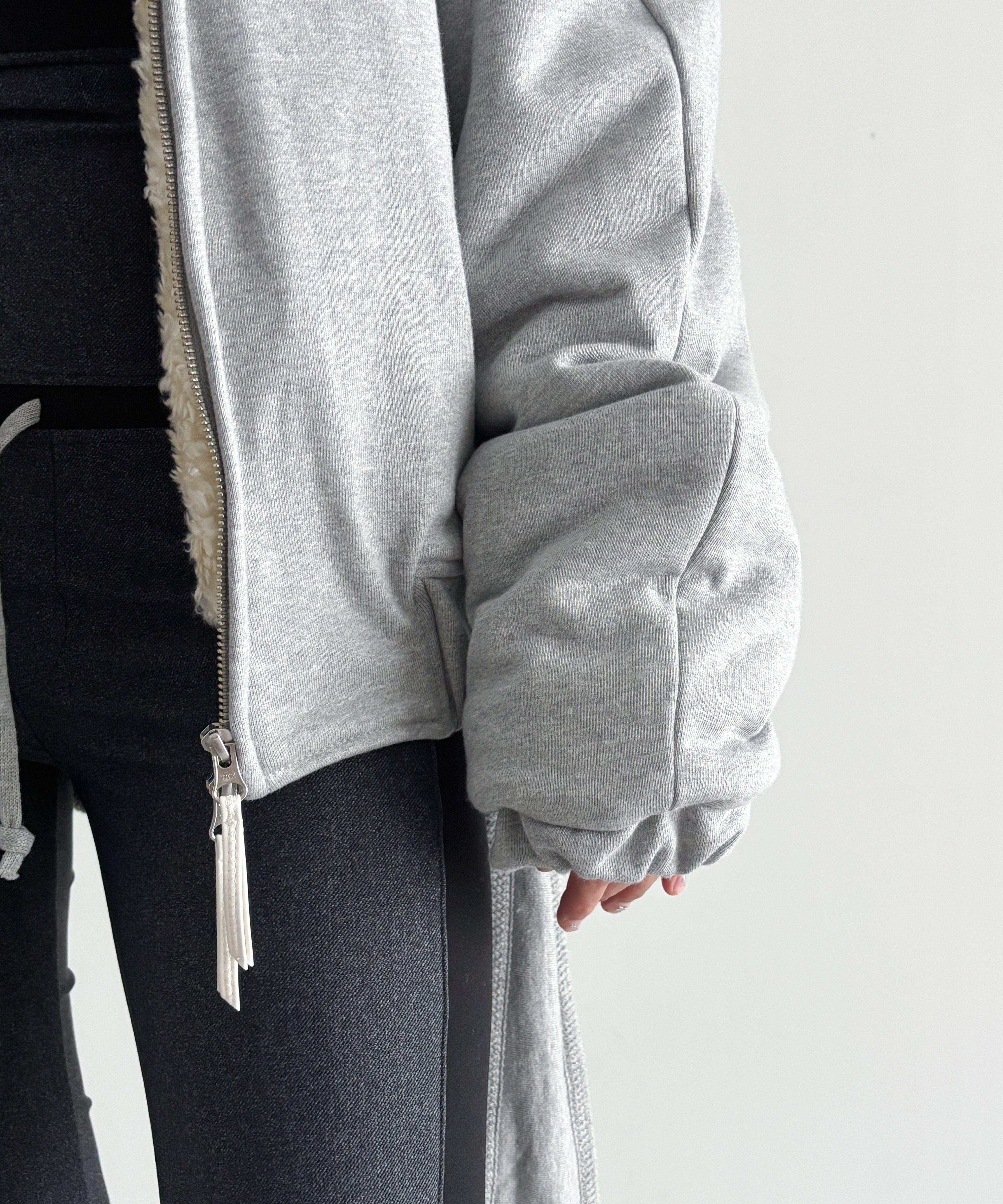 ULIKASANCTUS Belt zip jacket "GREY"