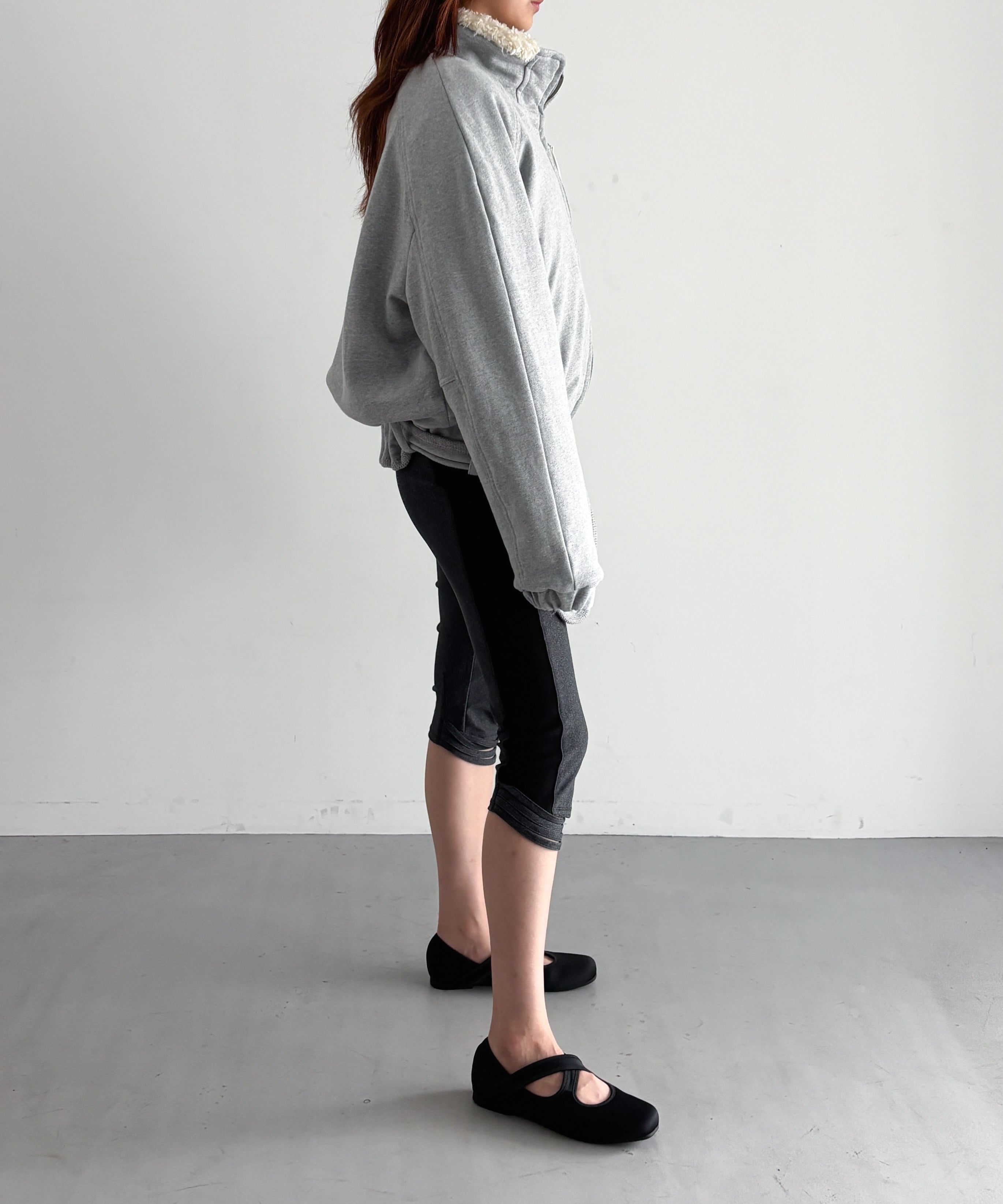 ULIKASANCTUS Belt zip jacket "GREY"