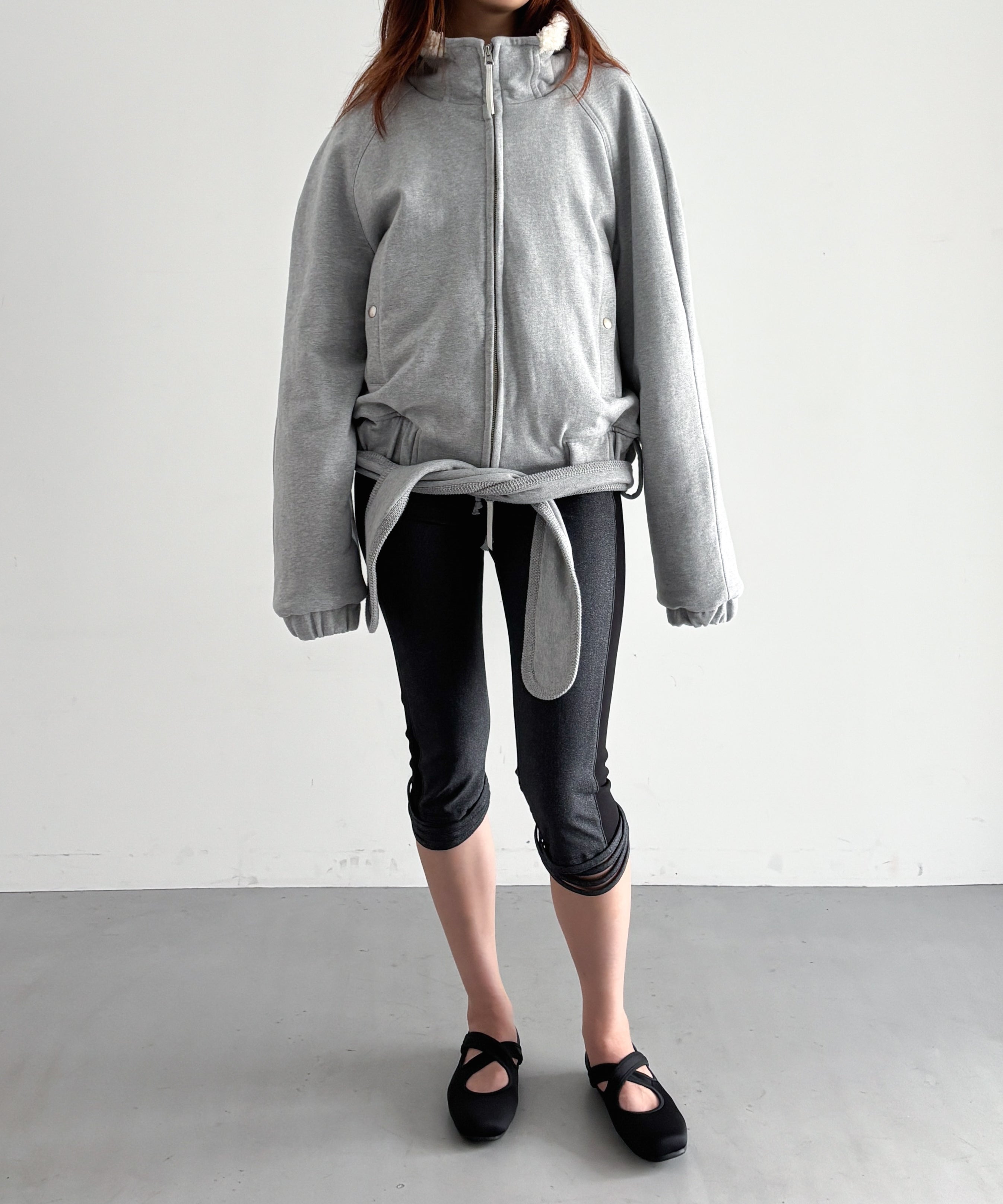 ULIKASANCTUS Belt zip jacket "GREY"