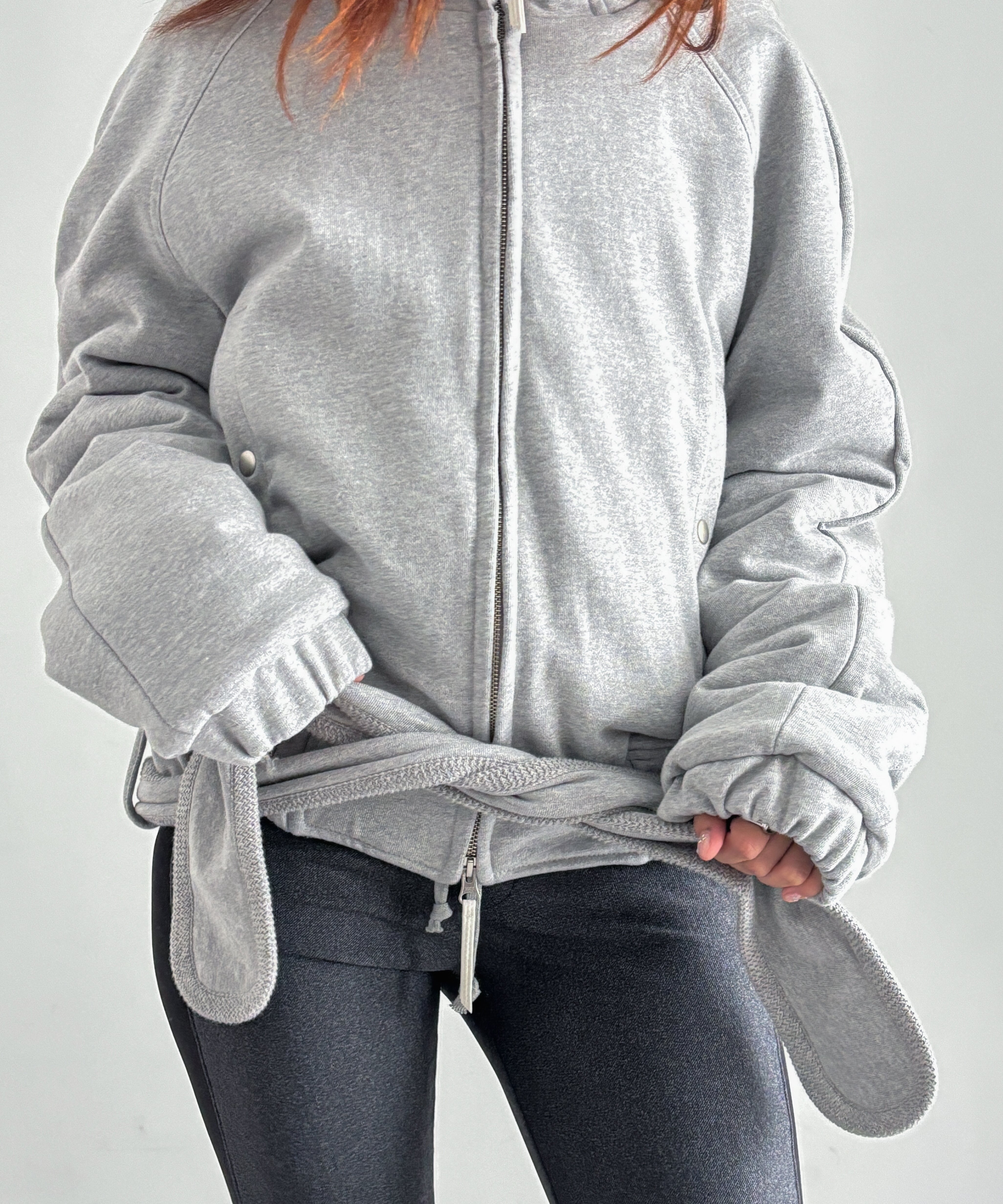 ULIKASANCTUS Belt zip jacket "GREY"