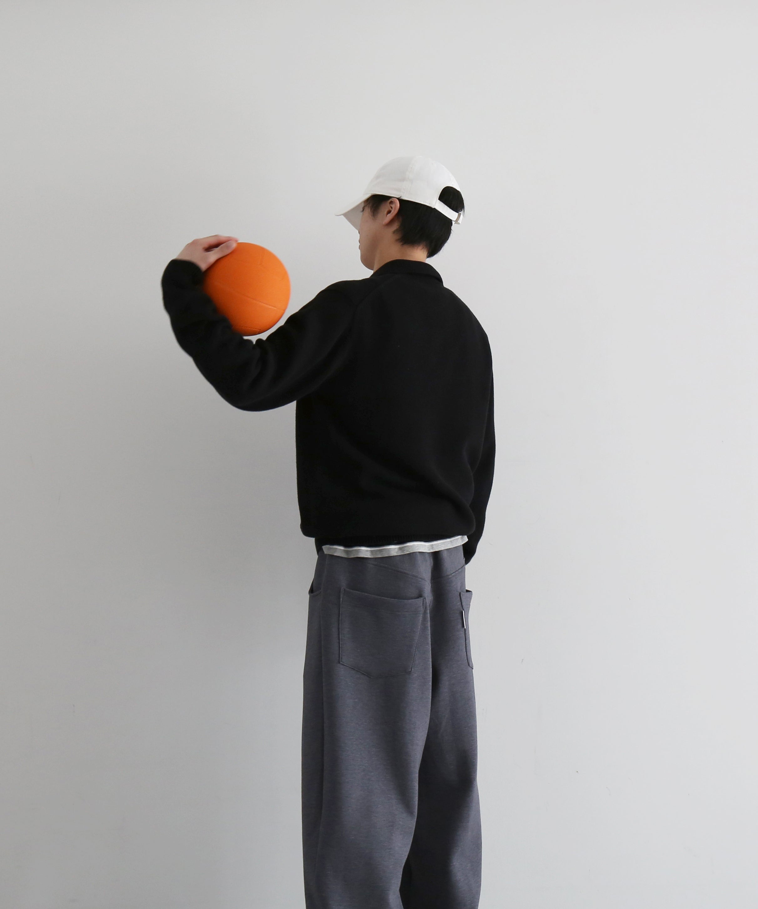 KAIKO Knit polo shirt "BLACK"