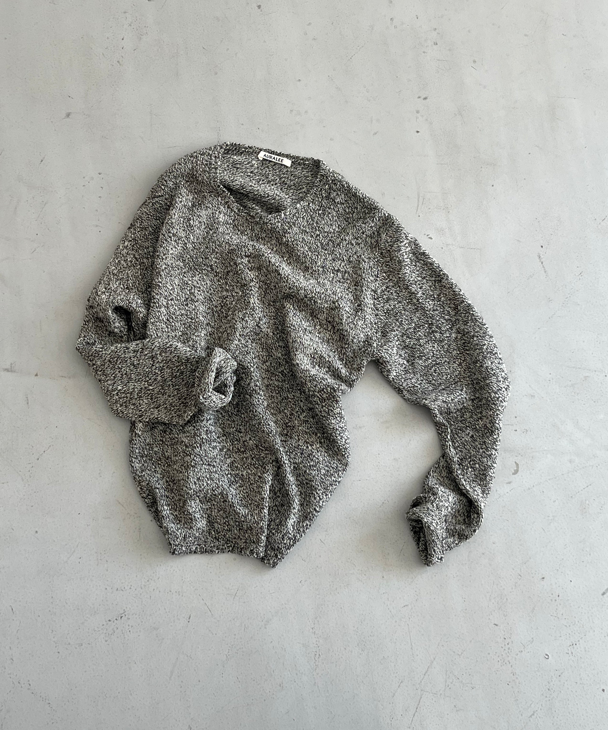 AURALEE Airy silk wool knit p/o "TOP BLACK"