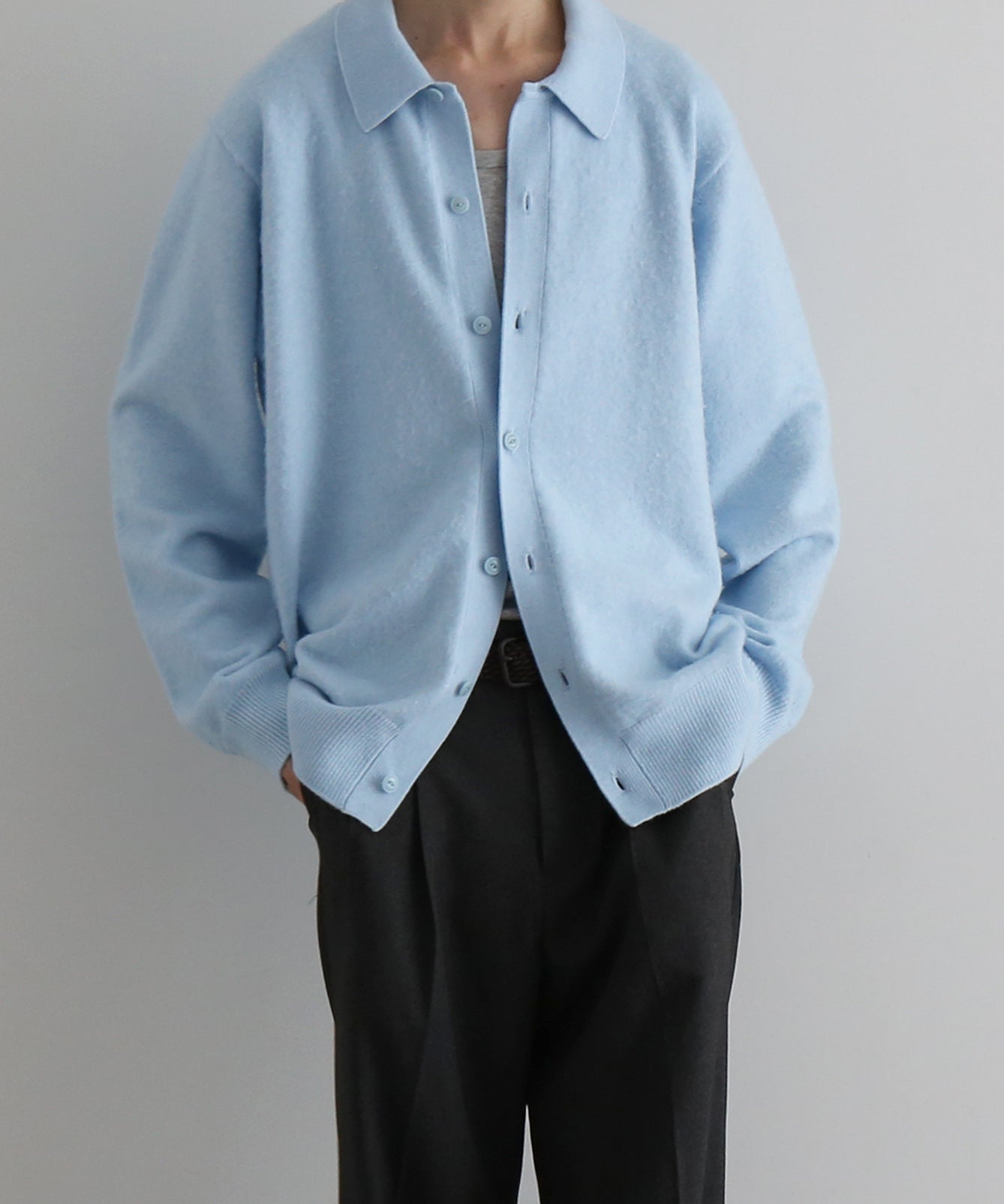 【Pre order】KAIKO Antistasic polo cardigan "BLACK"
