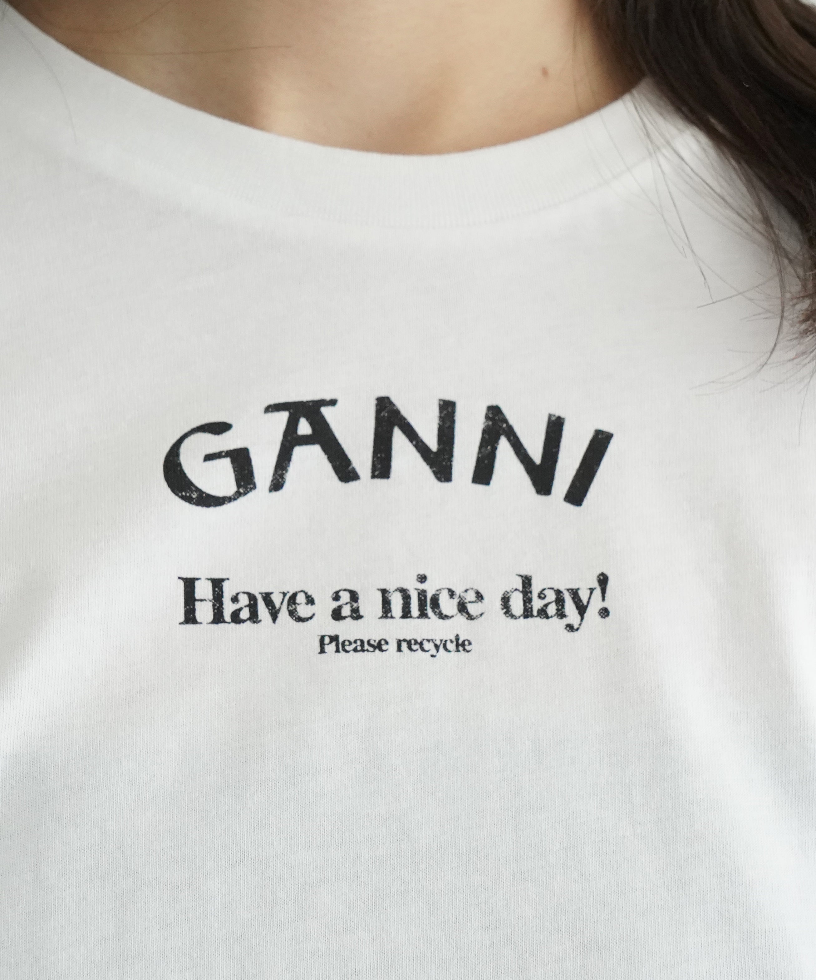 Ganni【ガニー】thin jersey relaxed o-neck t-shirt 