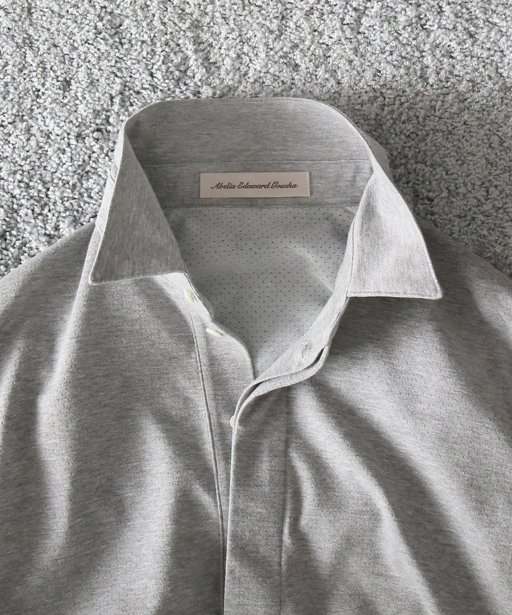 トップス ABELIA EDOWARD GOUCHA LP POLO Dot mesh ABELIA EDOWARD GOUCHA【アベリアエドワードゴウチャ】Ls polo dot