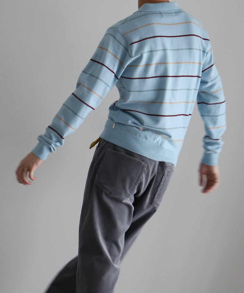 Whimsy Grandpa knit polo "LIGHT BLUE"