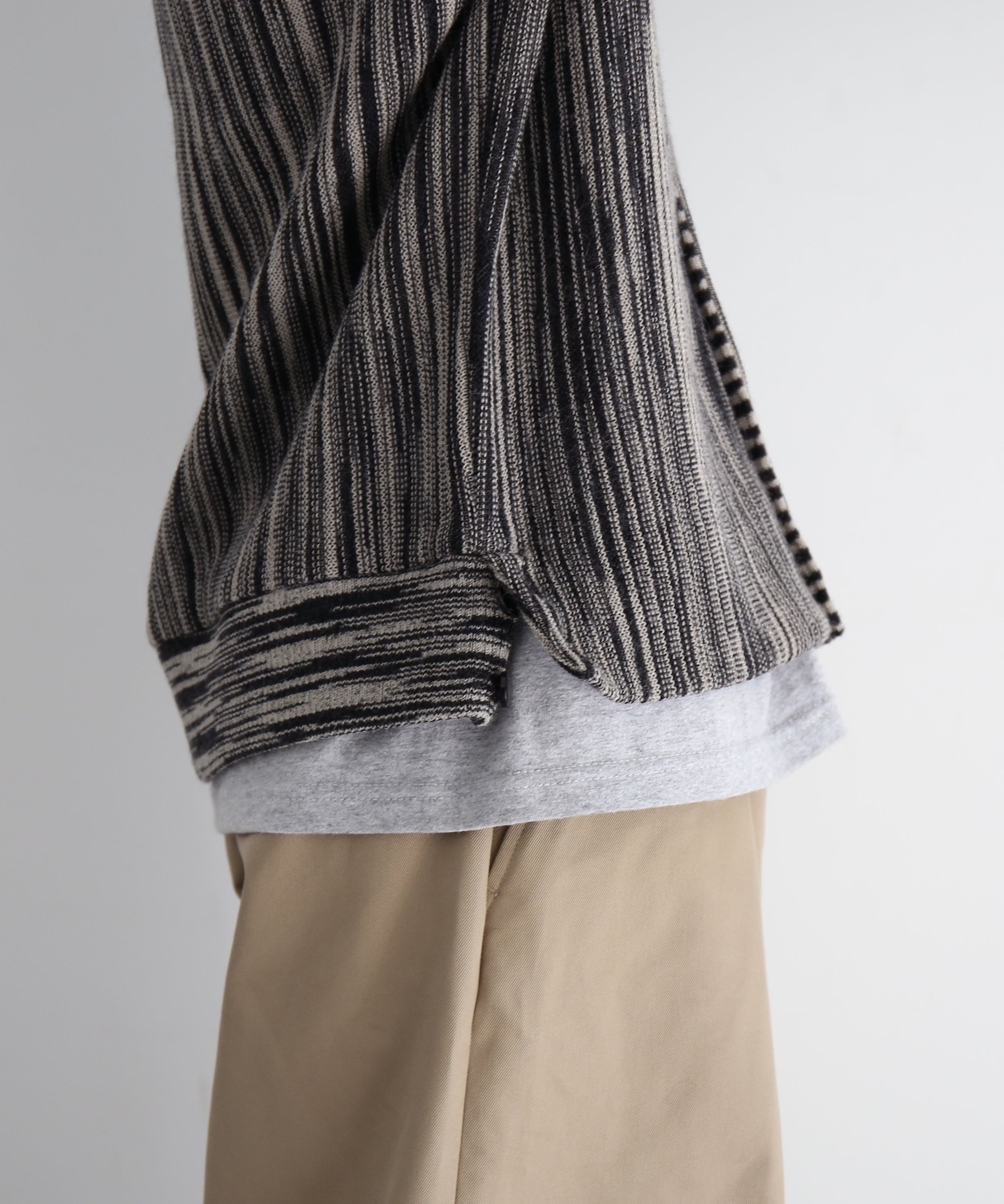 NEEDLES Knit cardigan -crepe weave- "BLACK"