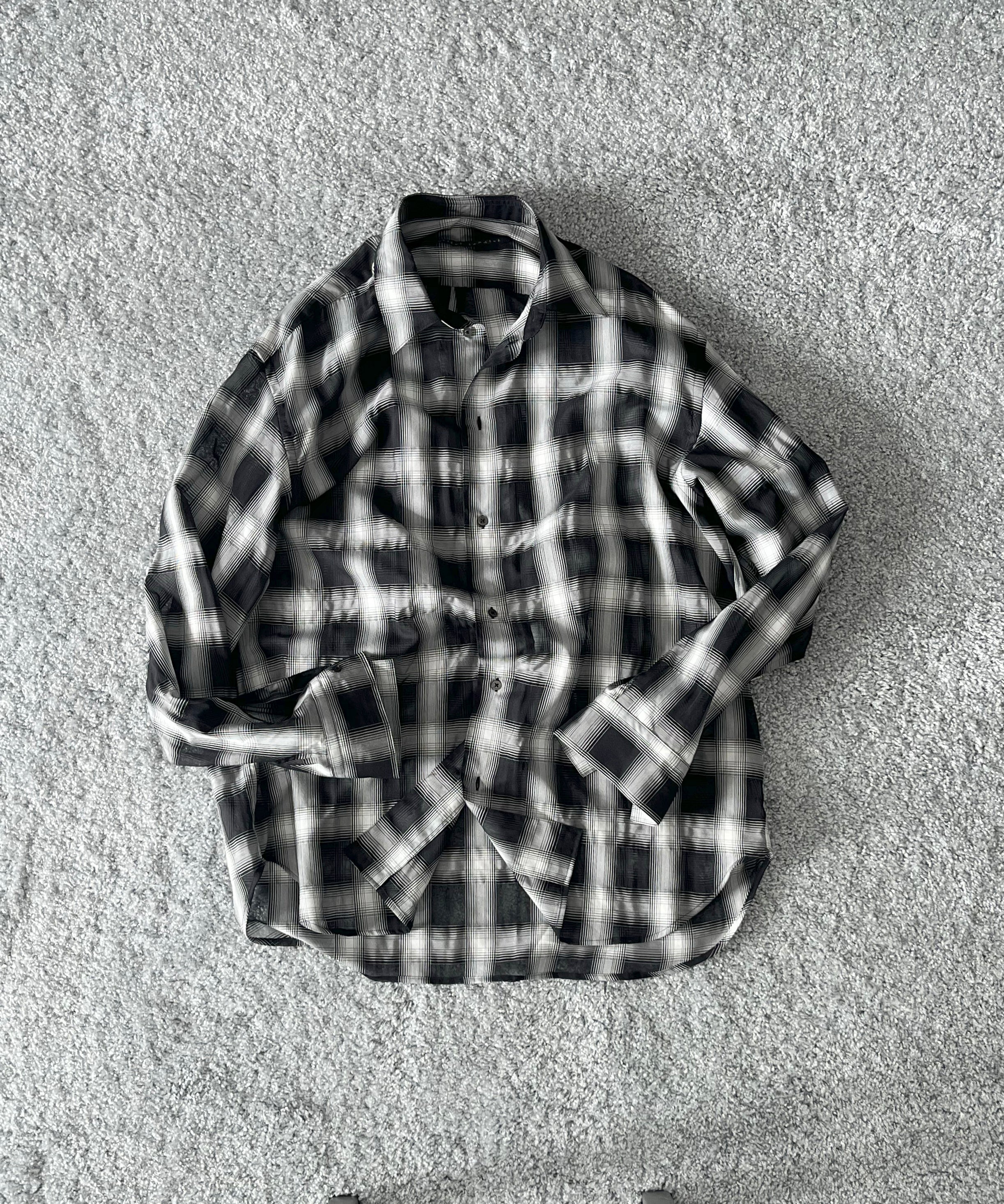 my beautiful landlet Sheer check shirt "BLACK"