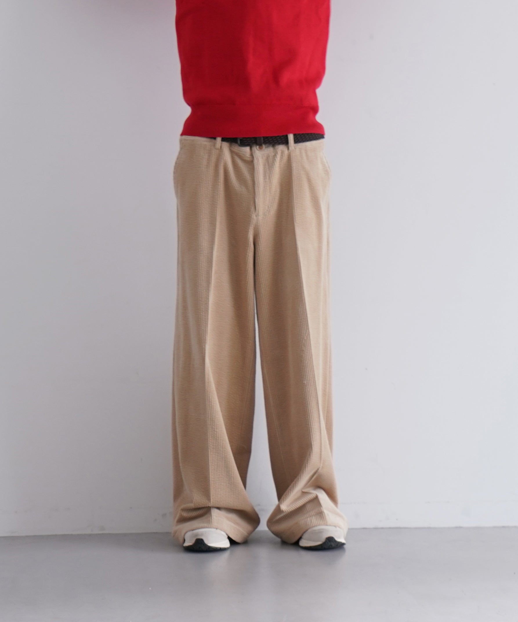 NEONSIGN Finx corduroy wide pants "CEMENT"