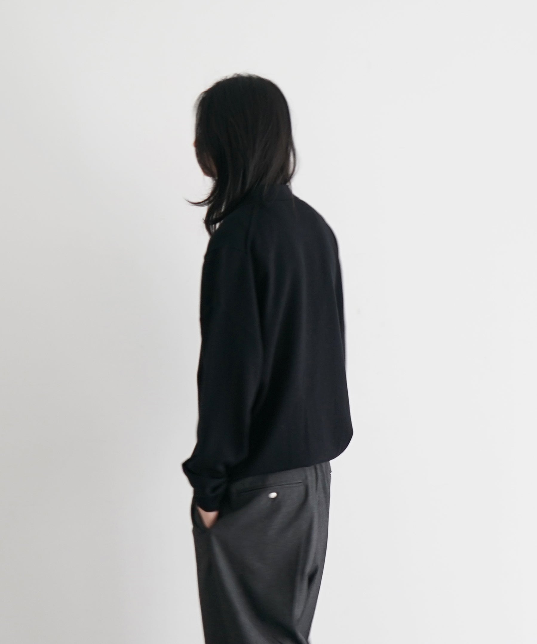 FRED PERRY Classic knitted shirt ls "BLACK"