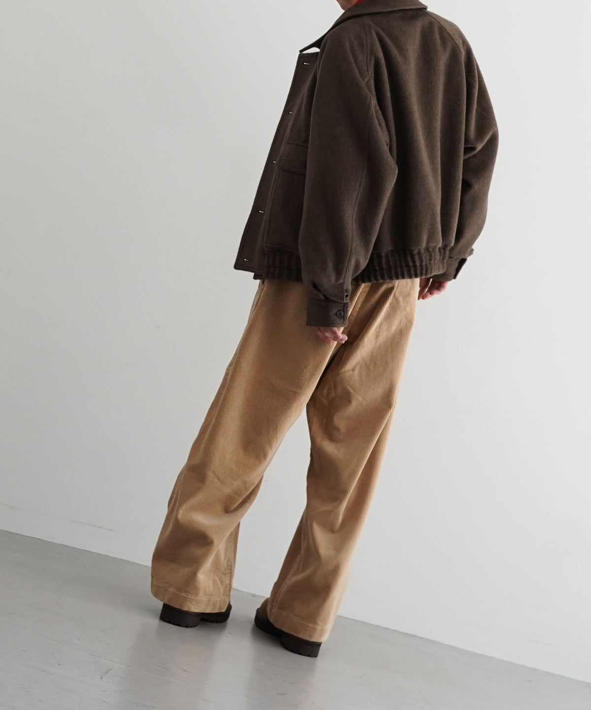 AURALEE Hairy wool mohair chambray blouson “BROWN”