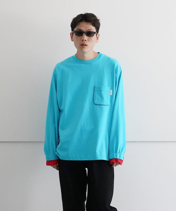 NEONSIGN Layered Sleeve L/S T-shirts "BLUE"